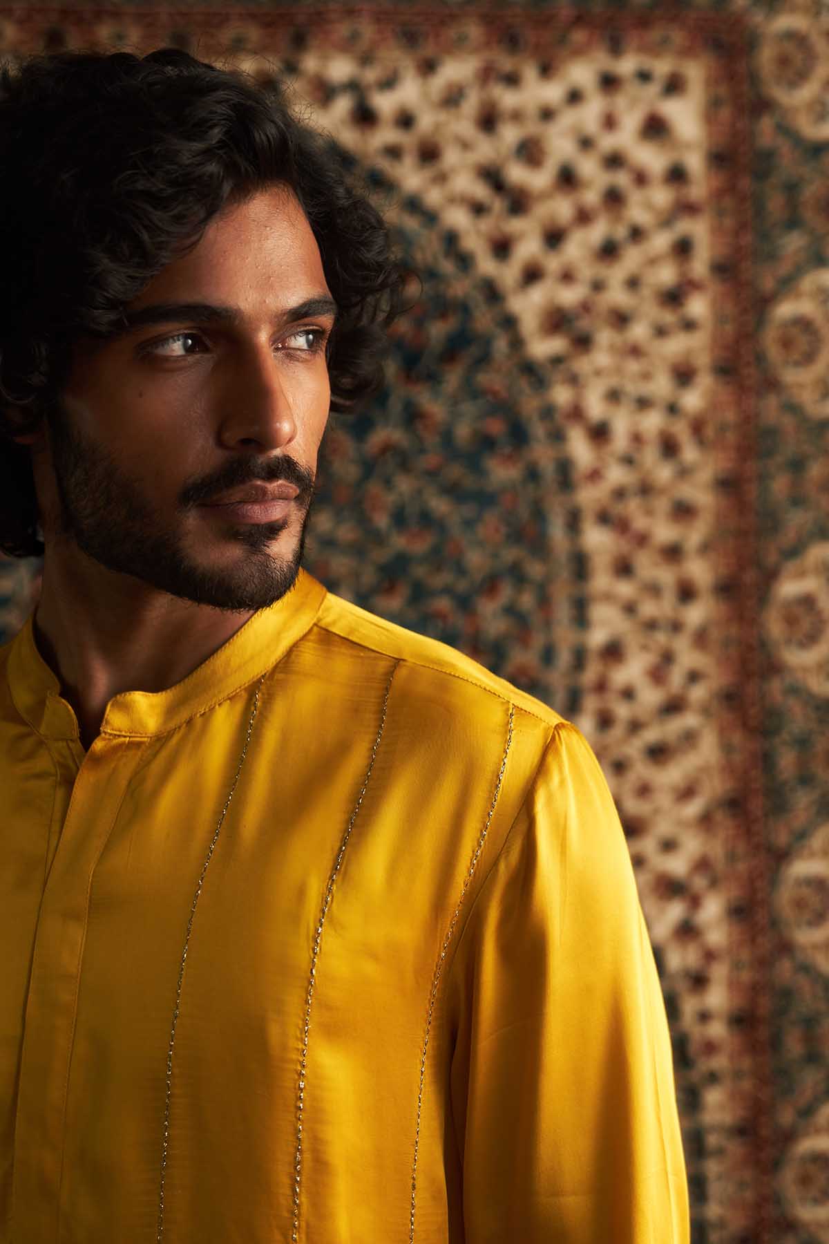 Yellow Full Sleeves Kurta Set