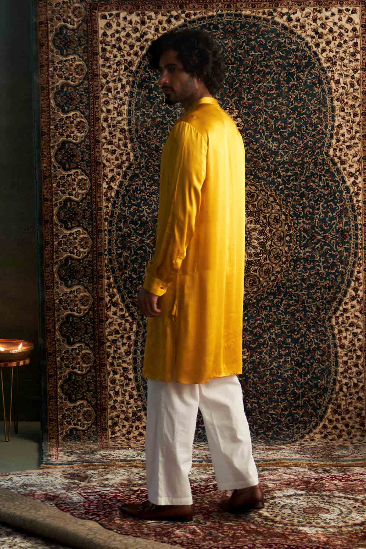 Yellow Full Sleeves Kurta Set