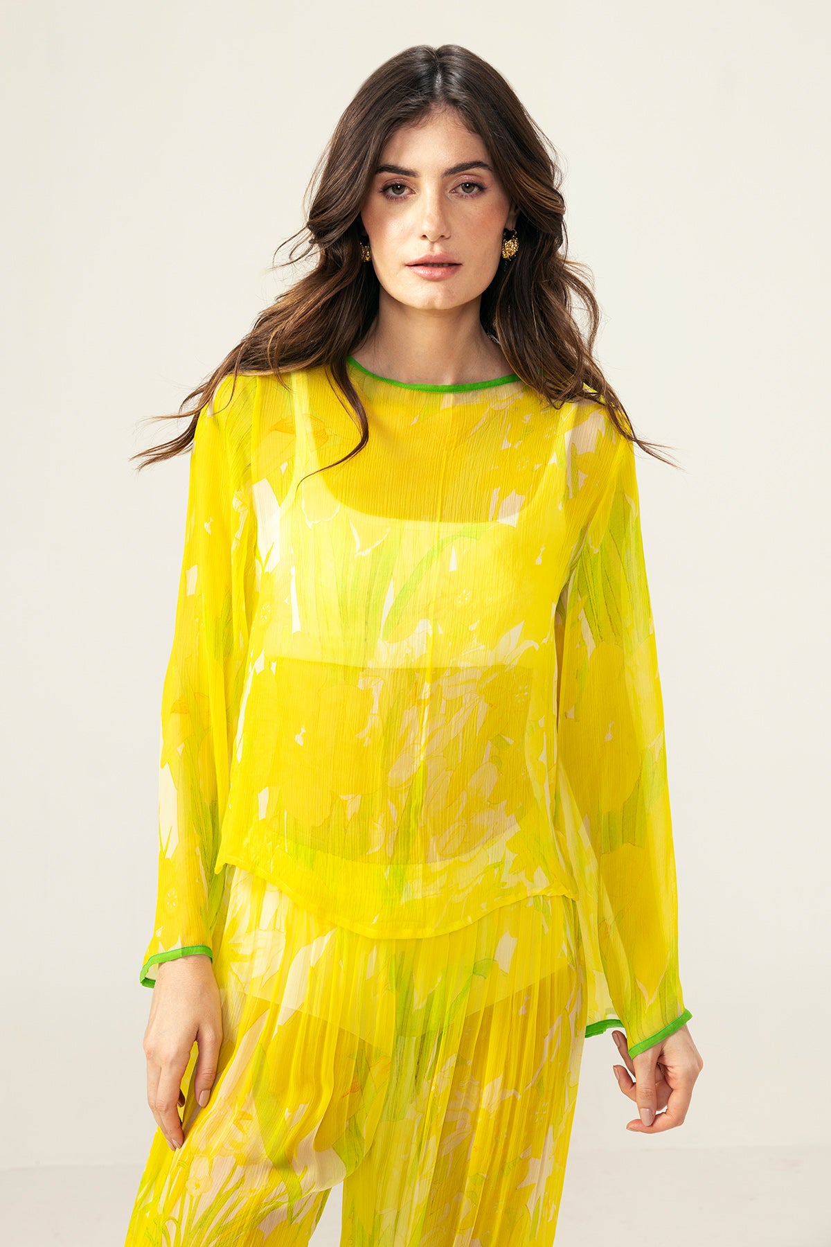 Yellow Full Sleeves Top & Pants