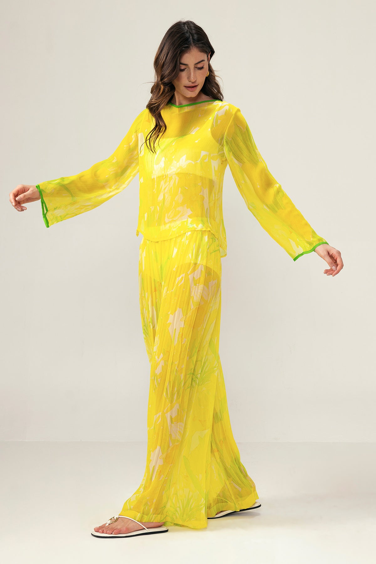 Yellow Full Sleeves Top & Pants