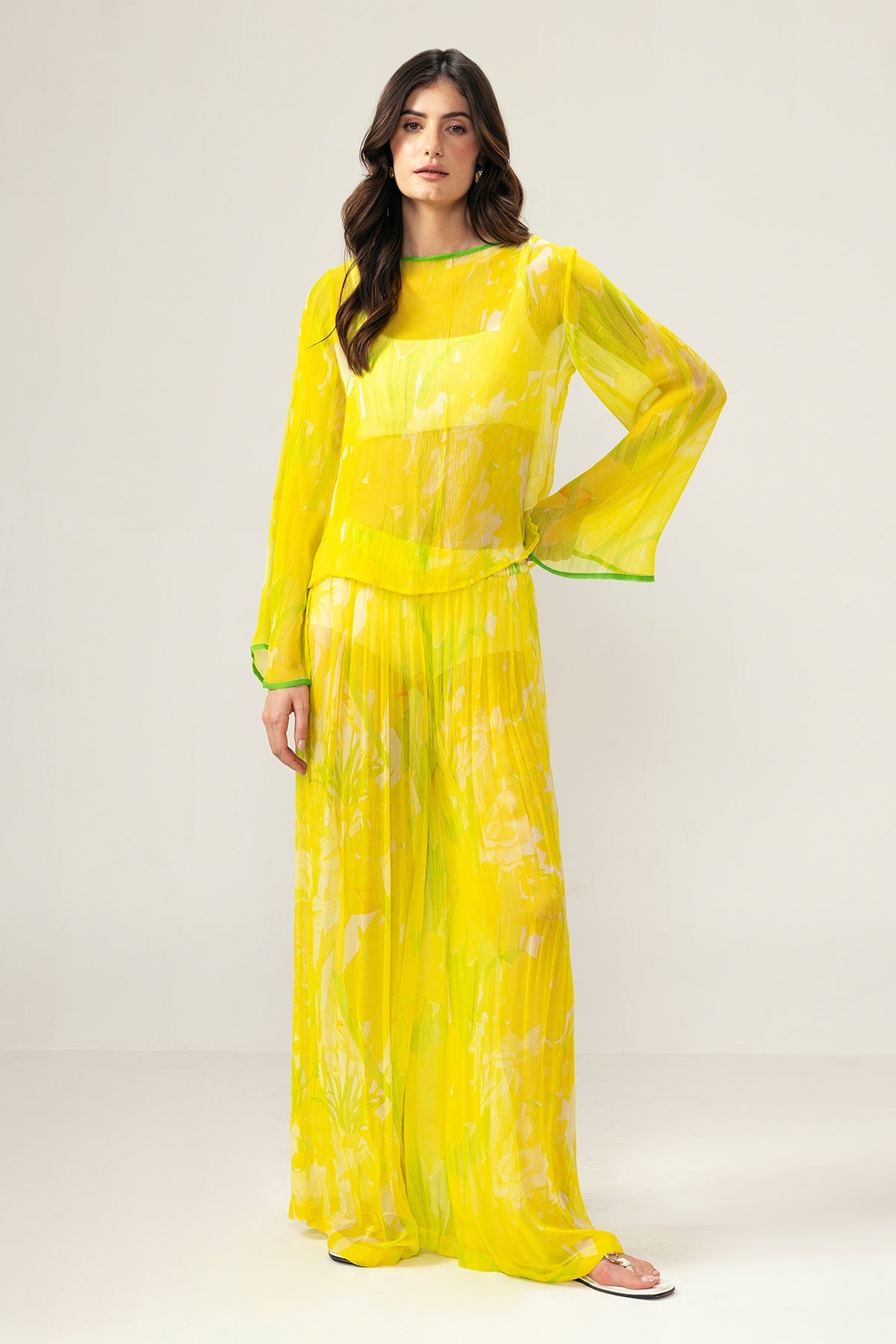 Buy Yellow Full Sleeves Top & Pants by Reena Sharma for Women online at ScrollnShops