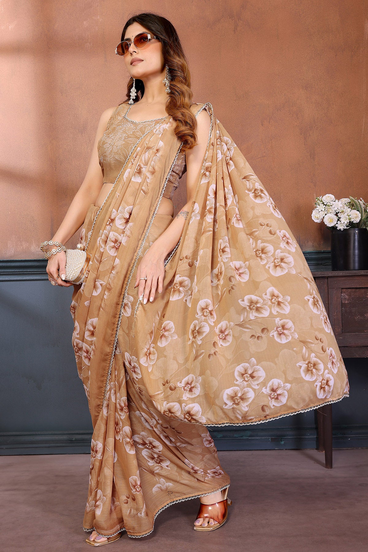 Yellow Georgette Sharmili Saree