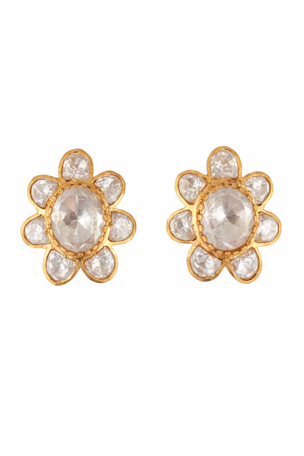 Yellow Gold Flower Stud Earring