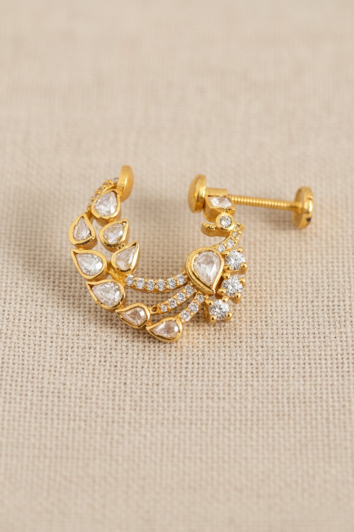 Buy Yellow Gold Plated Nose Ring Set for women by Sica online available at scrollnshops