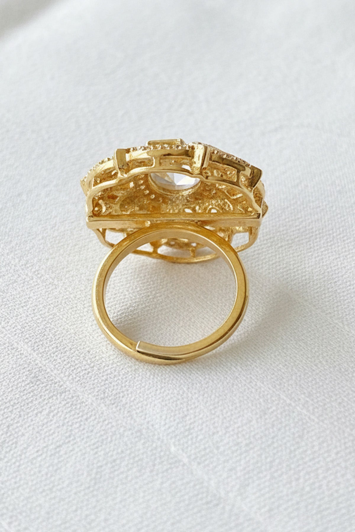 Yellow Gold Plating Floral Ring