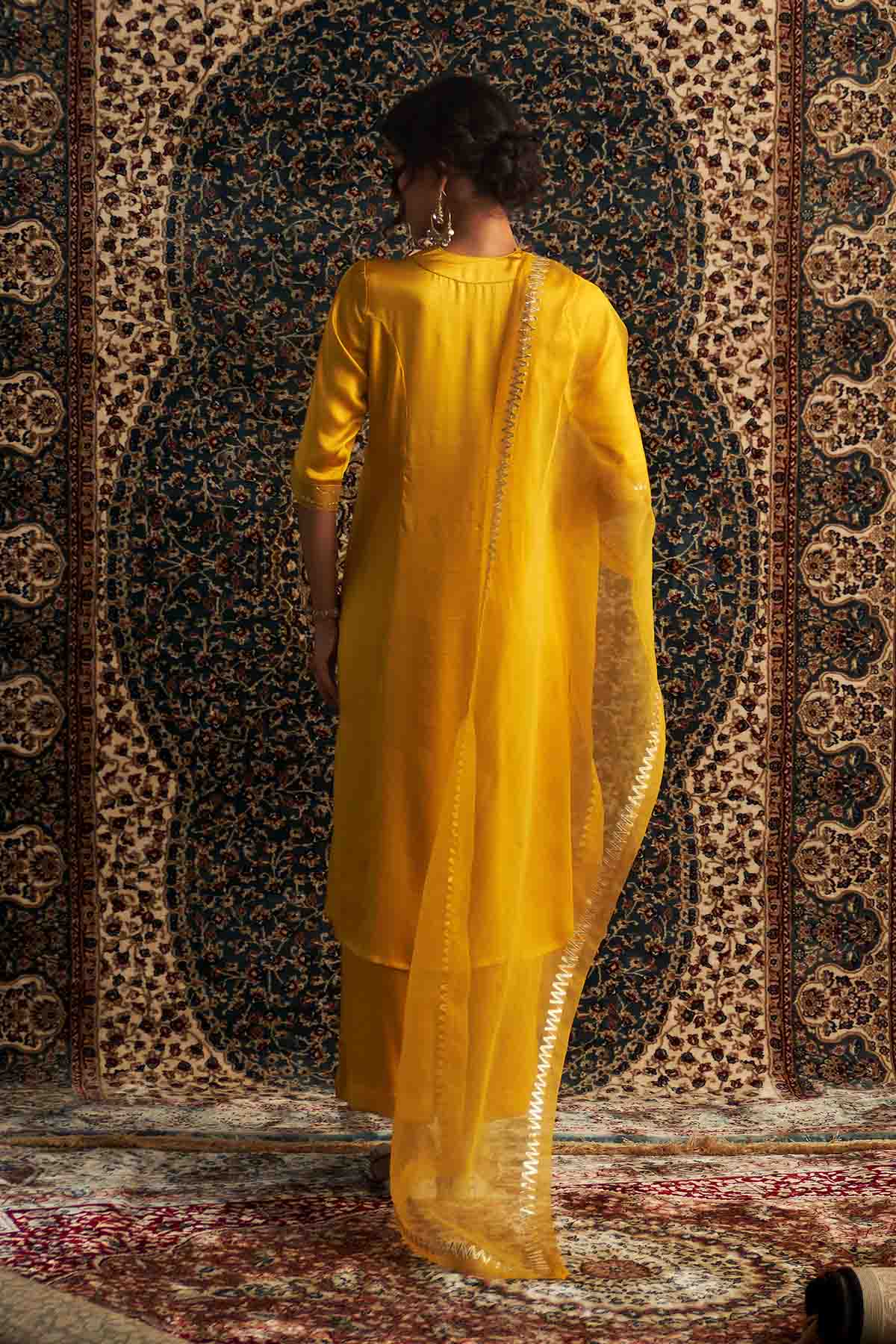 Yellow Gota Detail Kurta Set