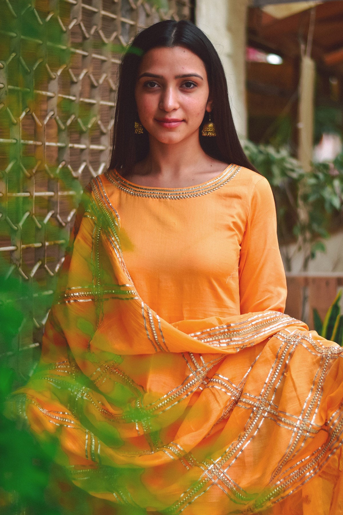 Yellow Gota Patti Work Kurta Set