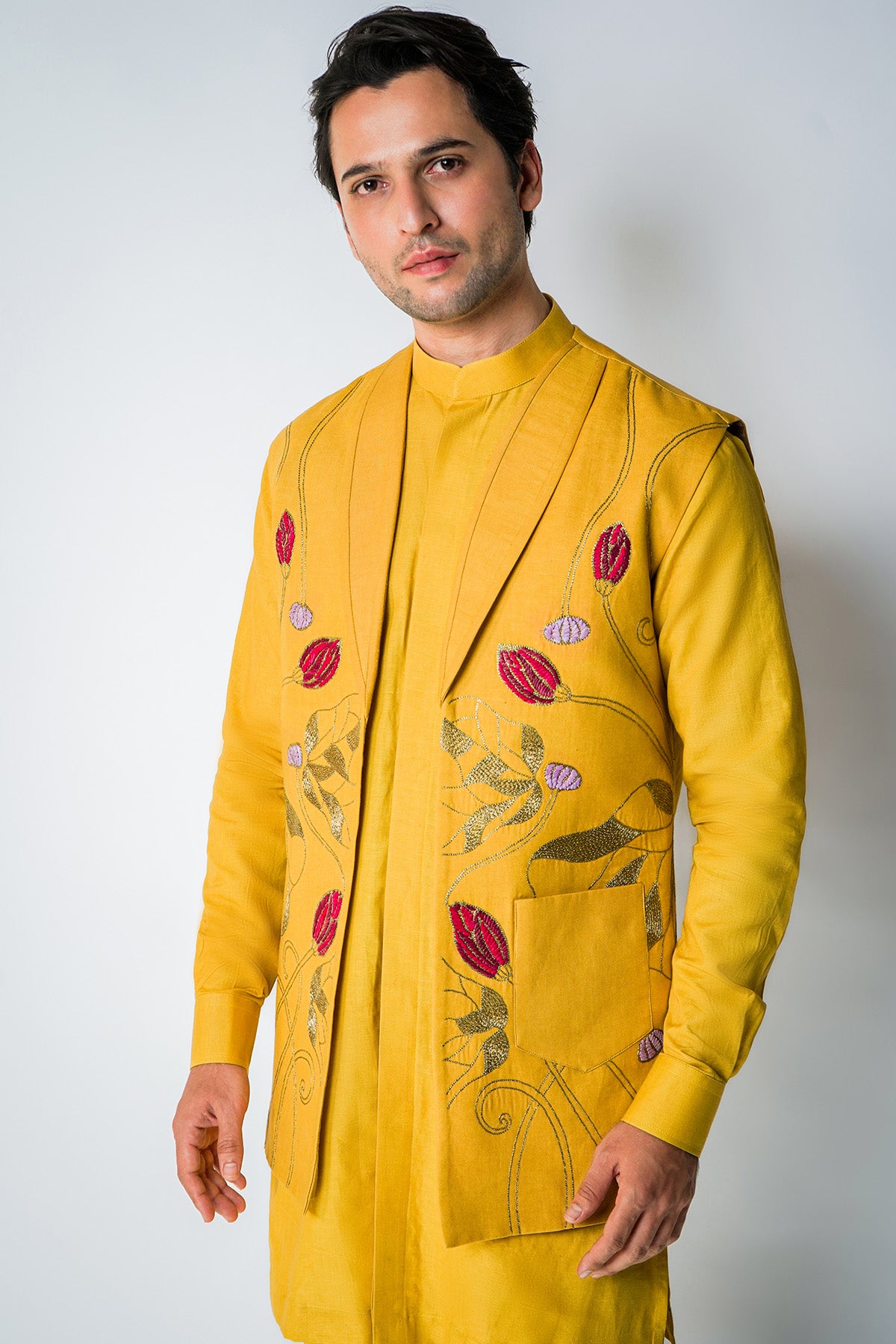 Yellow Hammered Kasab Bundi Set