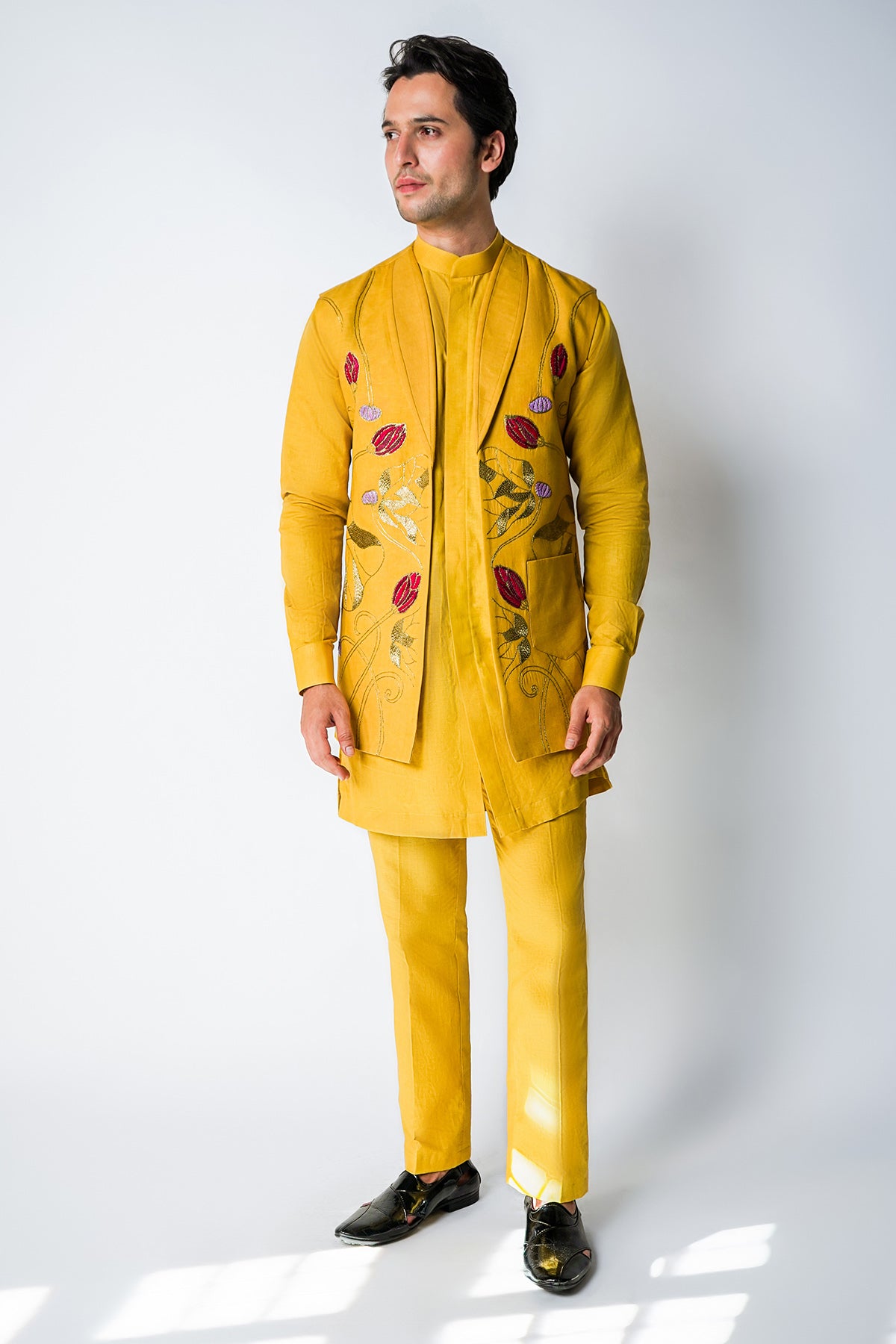 Yellow Hammered Kasab Bundi Set