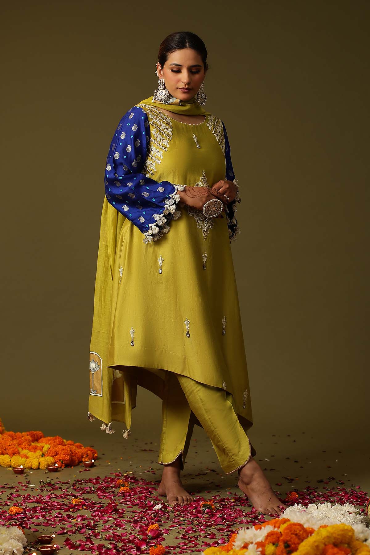 Yellow Hand Printed Kurta Set