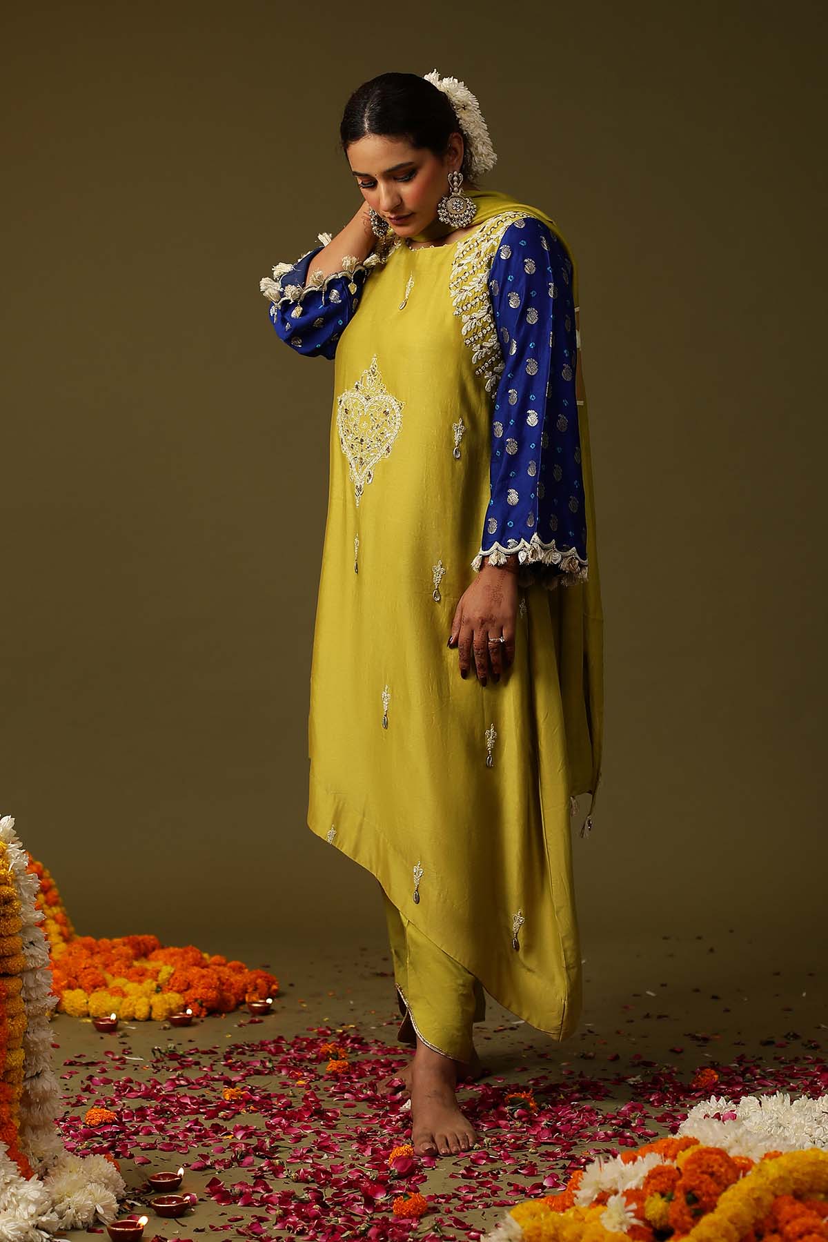 Yellow Hand Printed Kurta Set