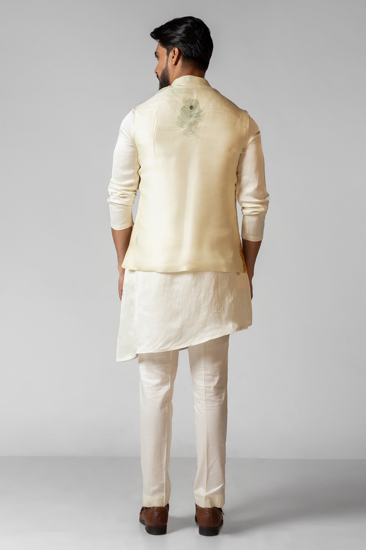Yellow Ivory Sequins Kurta Set