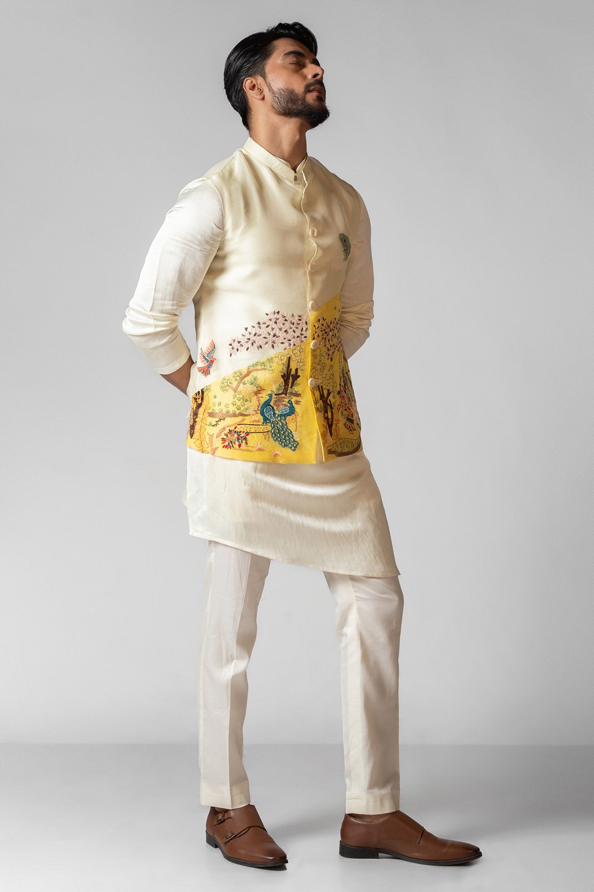 Yellow Ivory Sequins Kurta Set