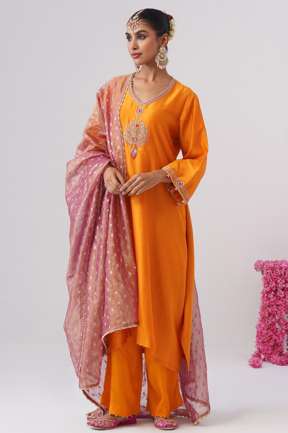 Yellow Jewel Hanging Kurta Set