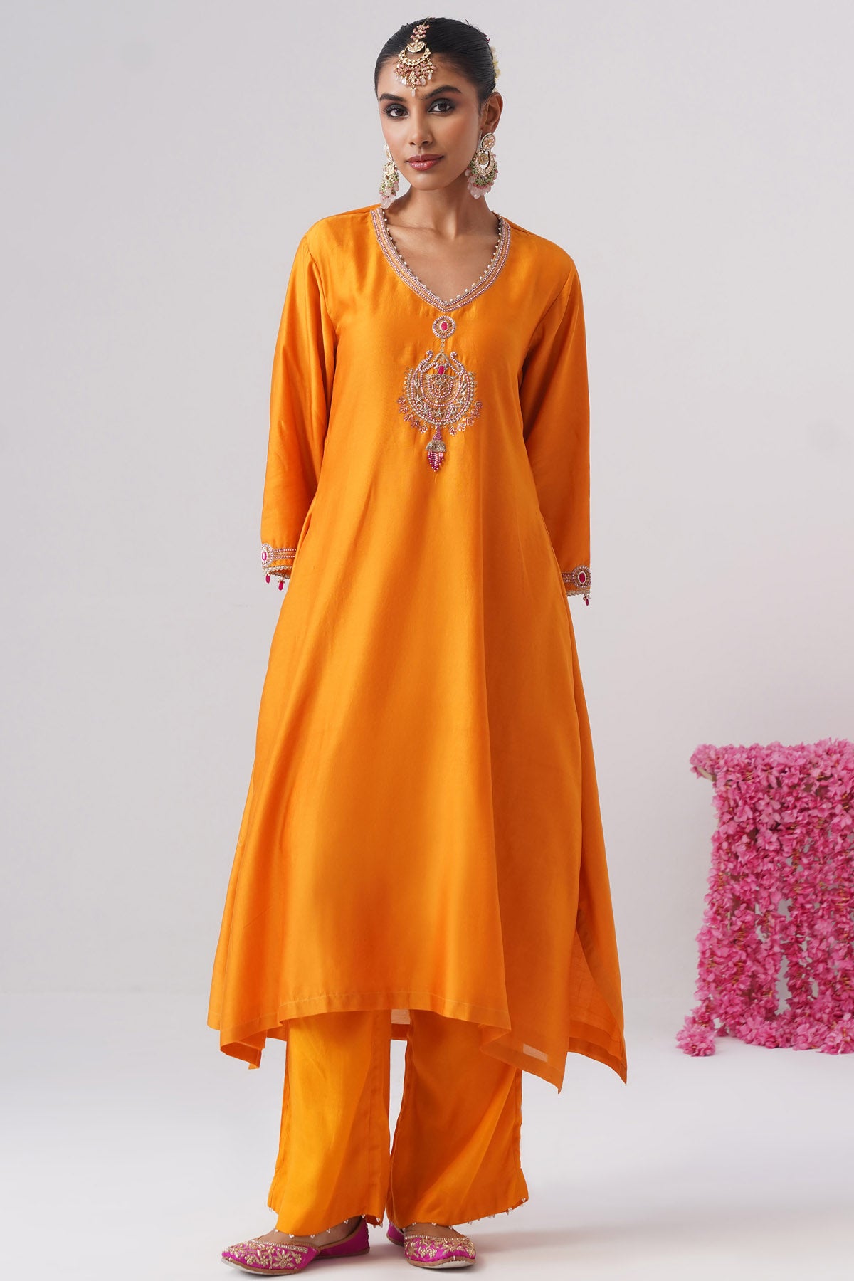 Yellow Jewel Hanging Kurta Set