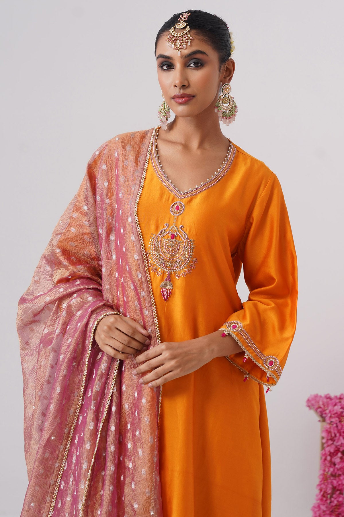 Yellow Jewel Hanging Kurta Set