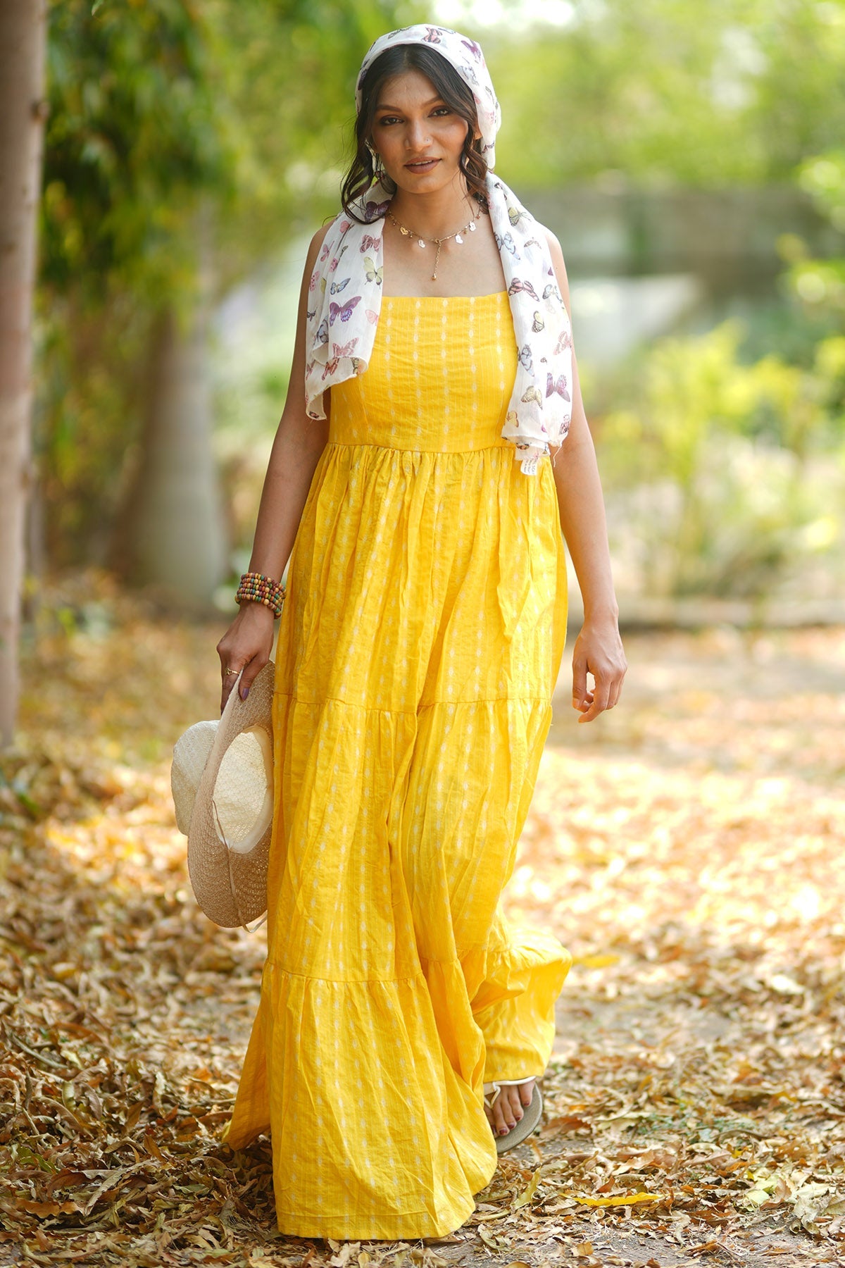yellow tiered maxi dress Buy Yellow Kantha Tiered Maxi Dress online available at scrollnshops