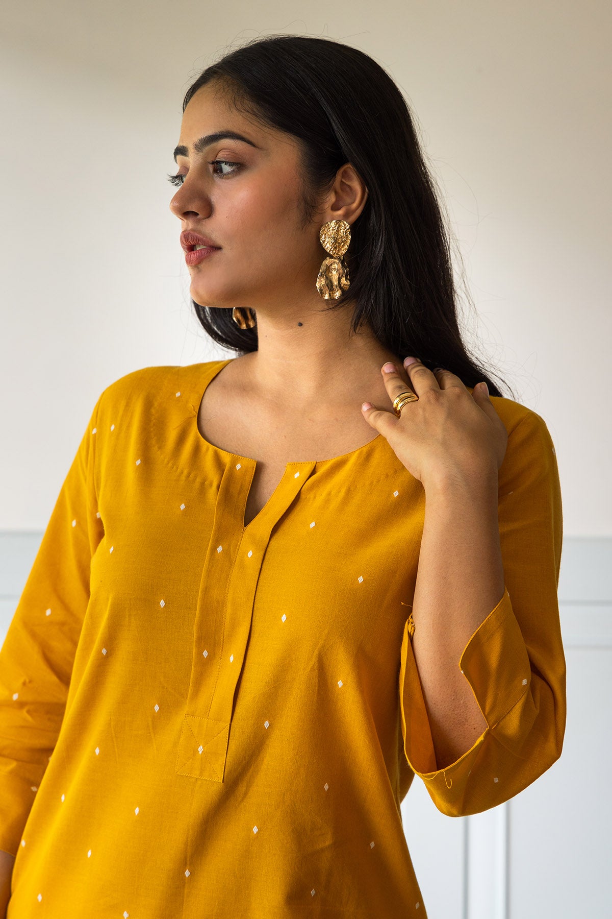 Yellow Kurta & Embroidered Pants