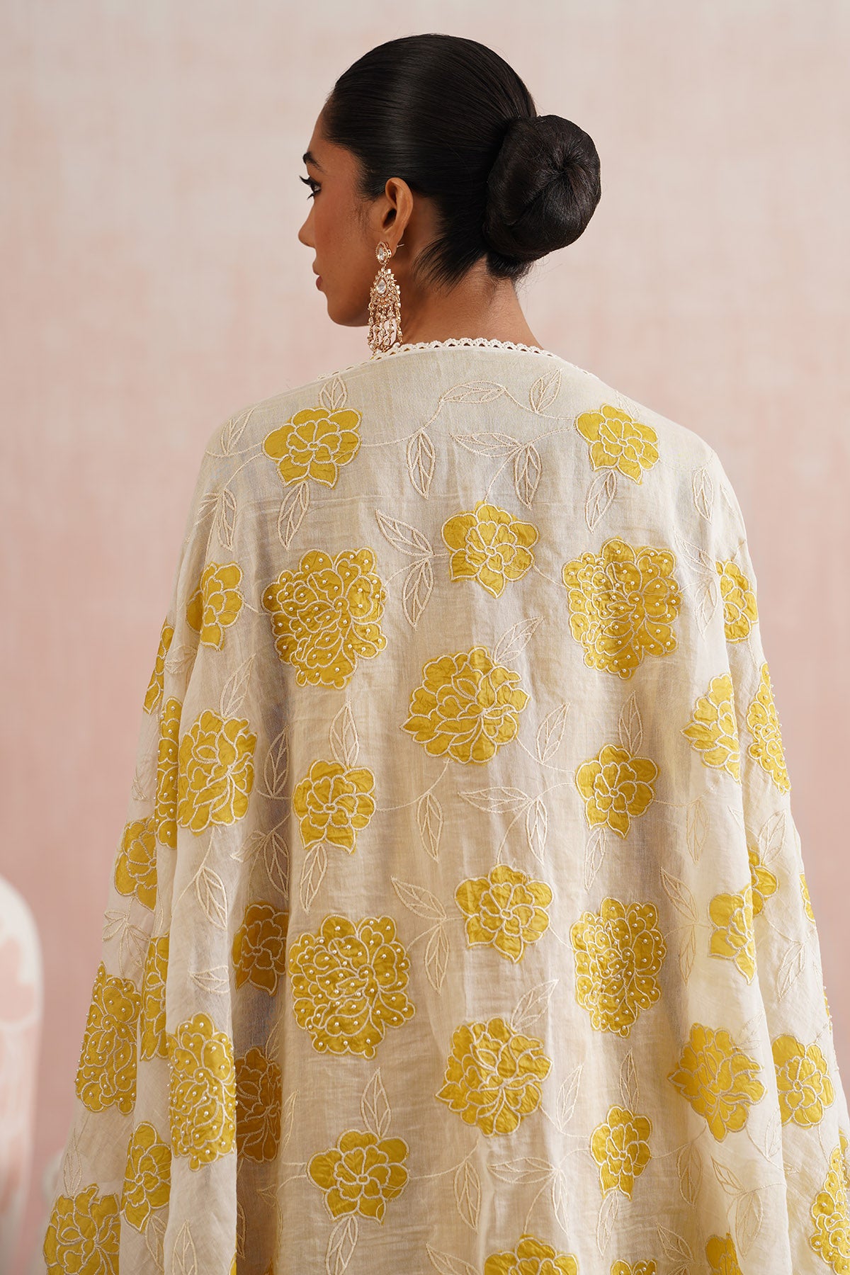 Yellow Lace A-Line Kurta Set