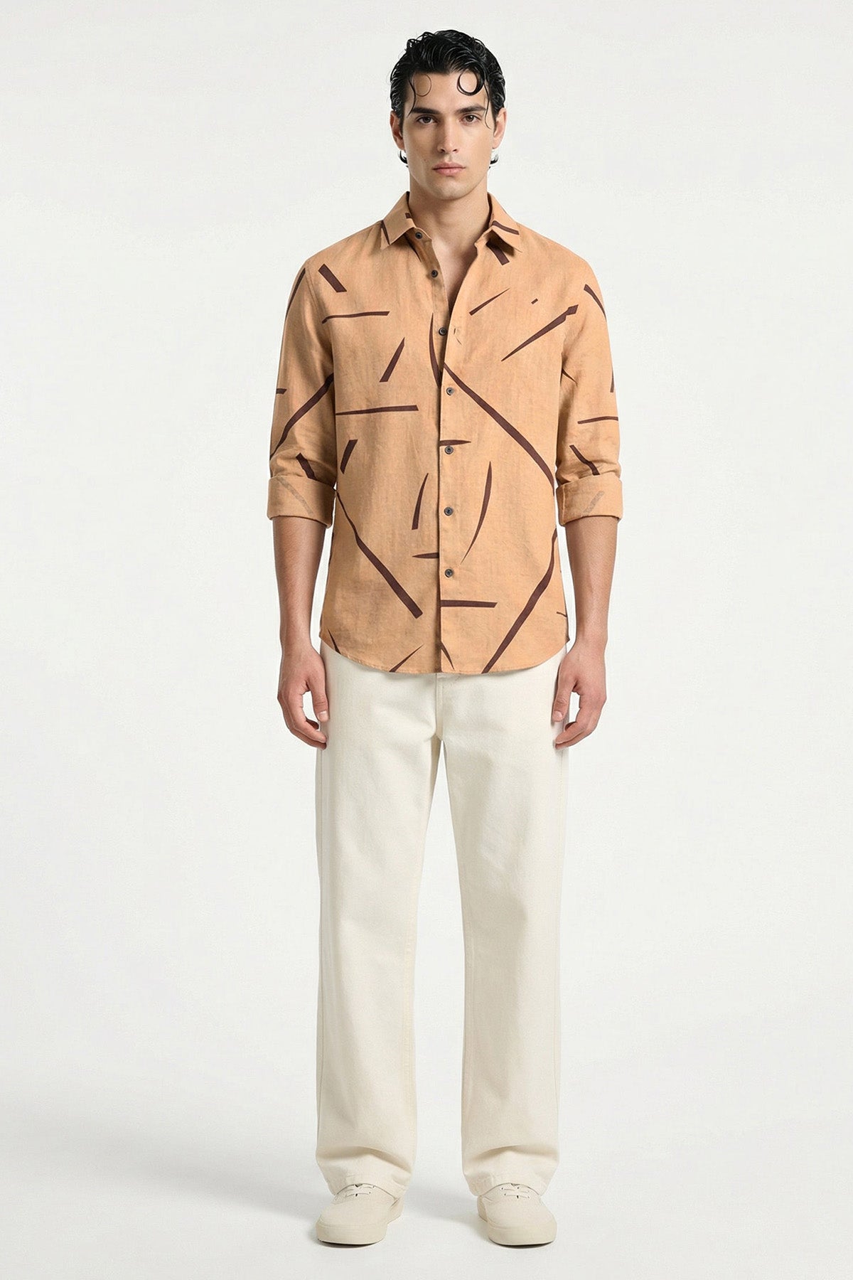 Yellow Linen Blend Detail Shirt