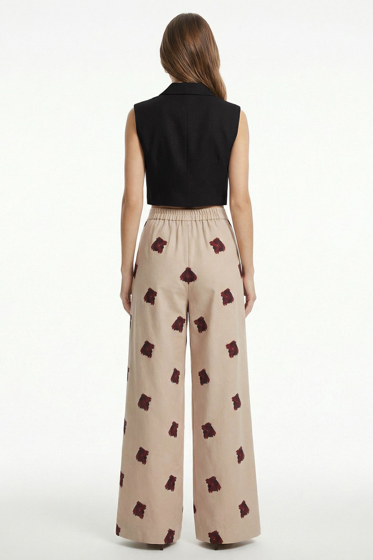 Yellow Linen Blend Wide Pant