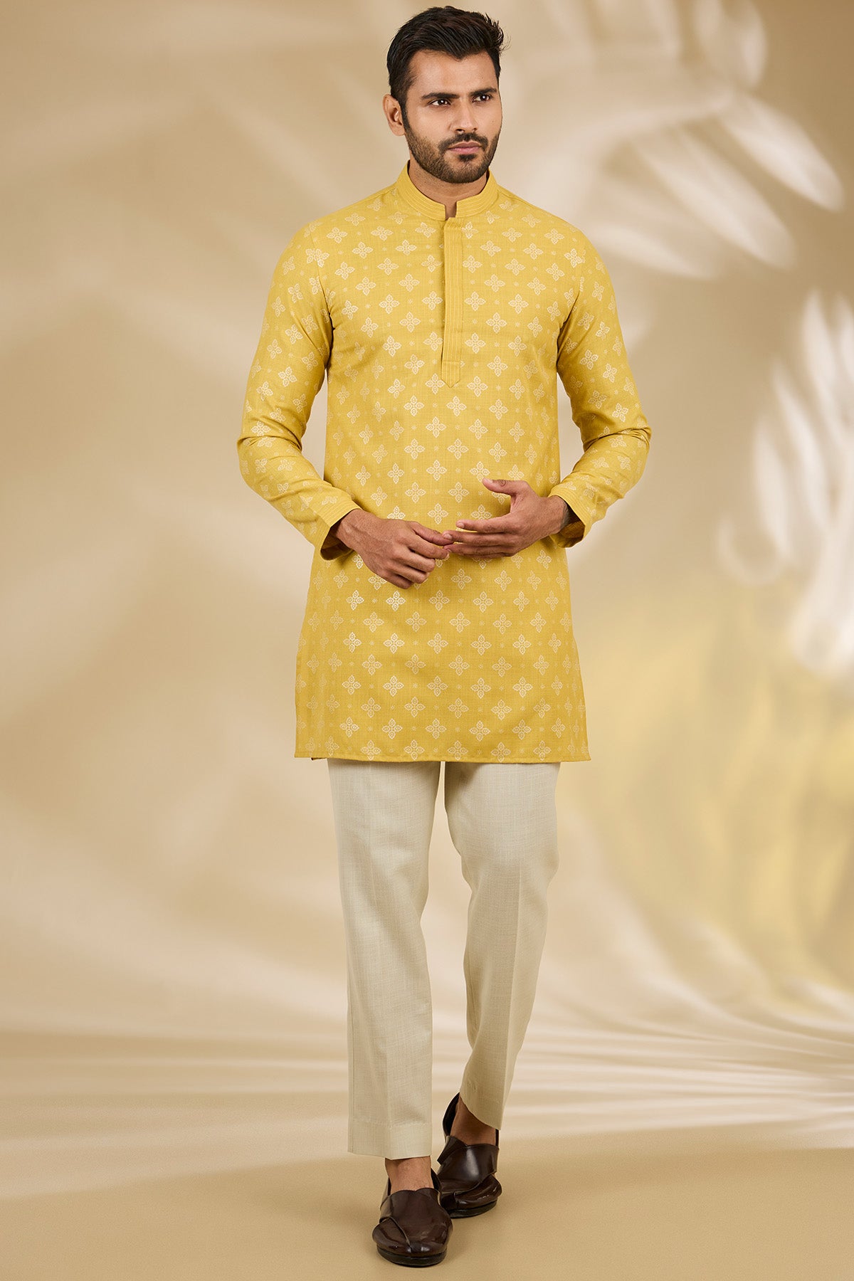 Yellow Mandala Print Kurta Set