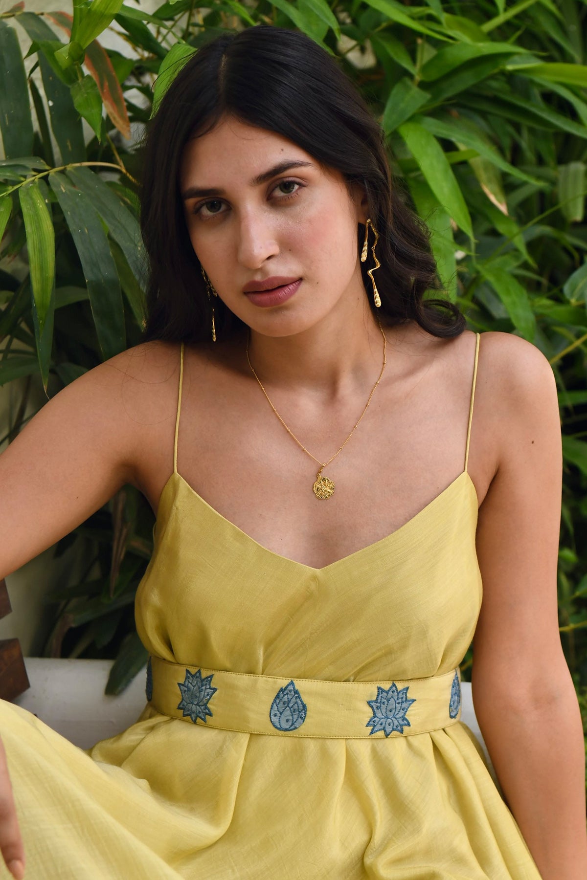 Yellow Modal Silk Maxi Dress