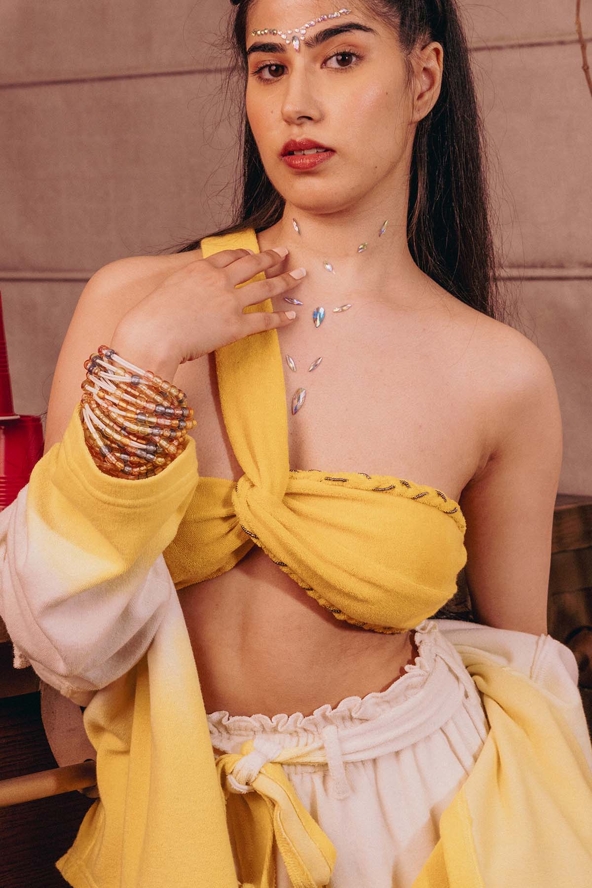 Yellow One Shoulder Bralette