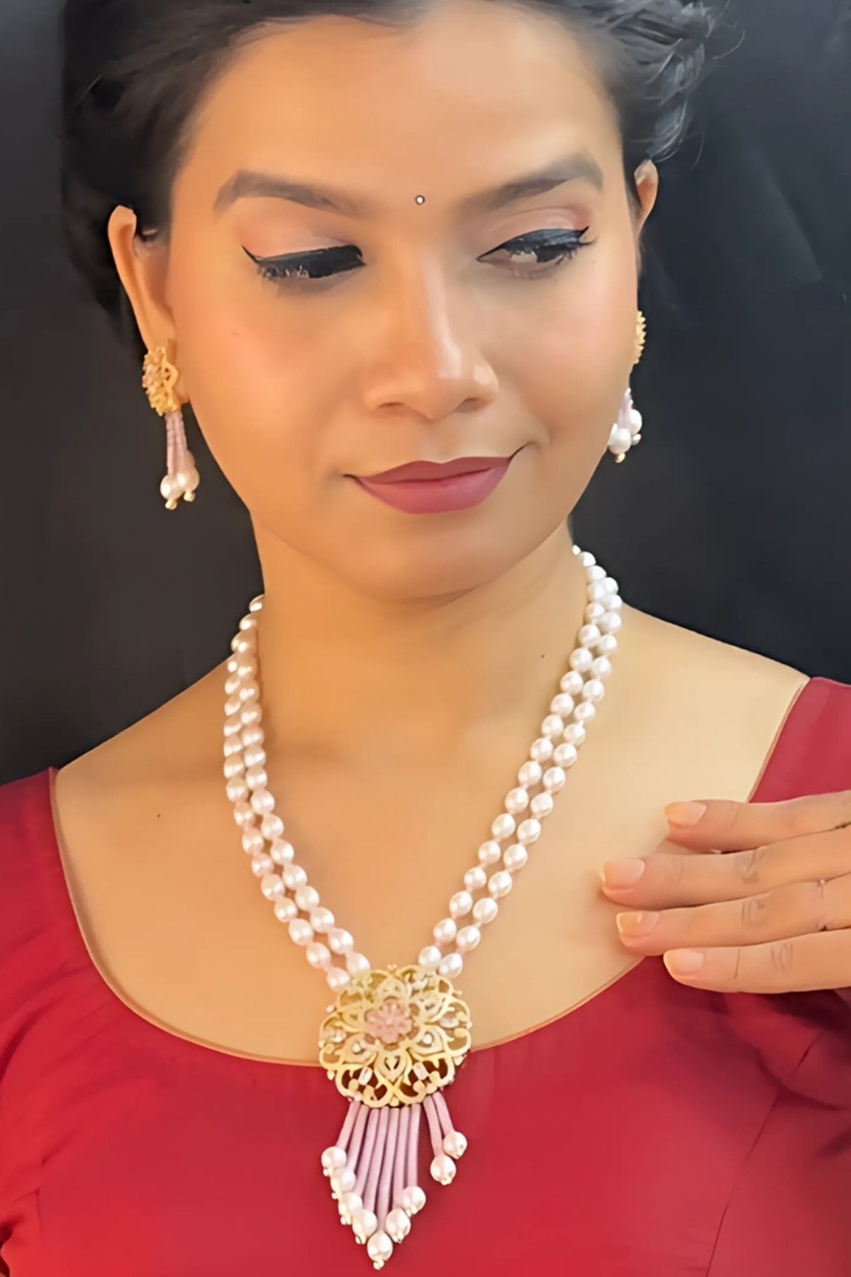 Buy Yellow Oval Pearl Jewellery Set for women by J Pearls online available at scrollnshops