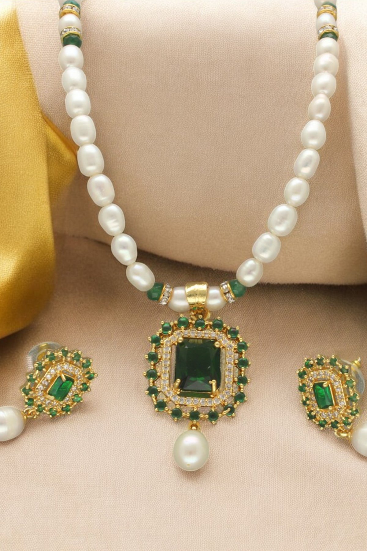 Buy Yellow Oval Shaped Jewellery for women by J Pearls online available at scrollnshops