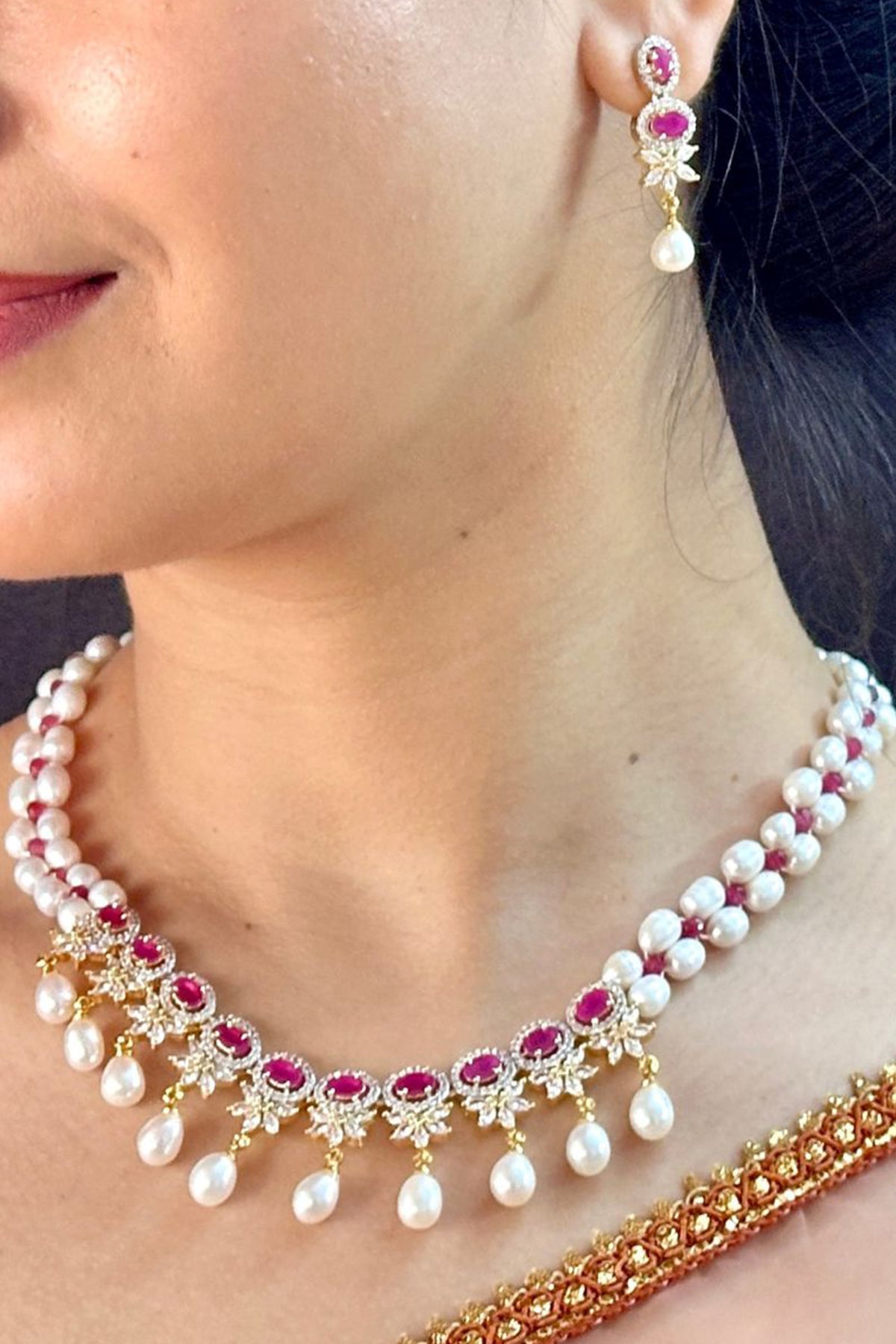Buy Yellow Oval Stone Jewellery Set for women by J Pearls online available at scrollnshops