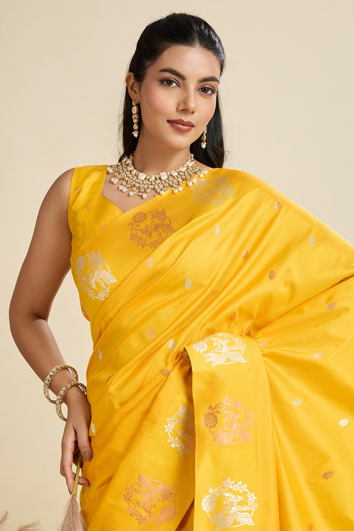 Yellow Paithani Saree & Blouse