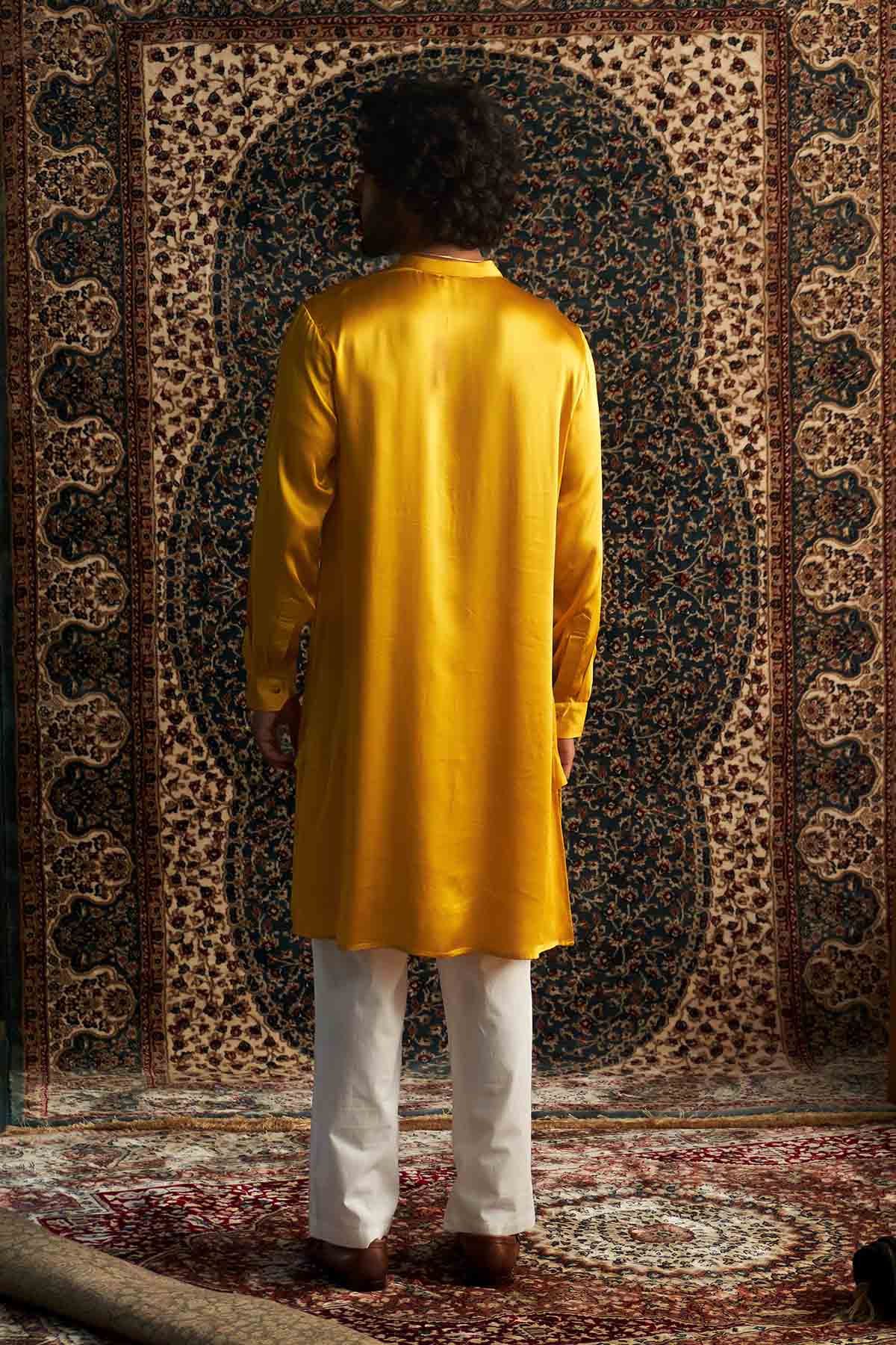 Yellow Pathani Kurta & Pyjamas