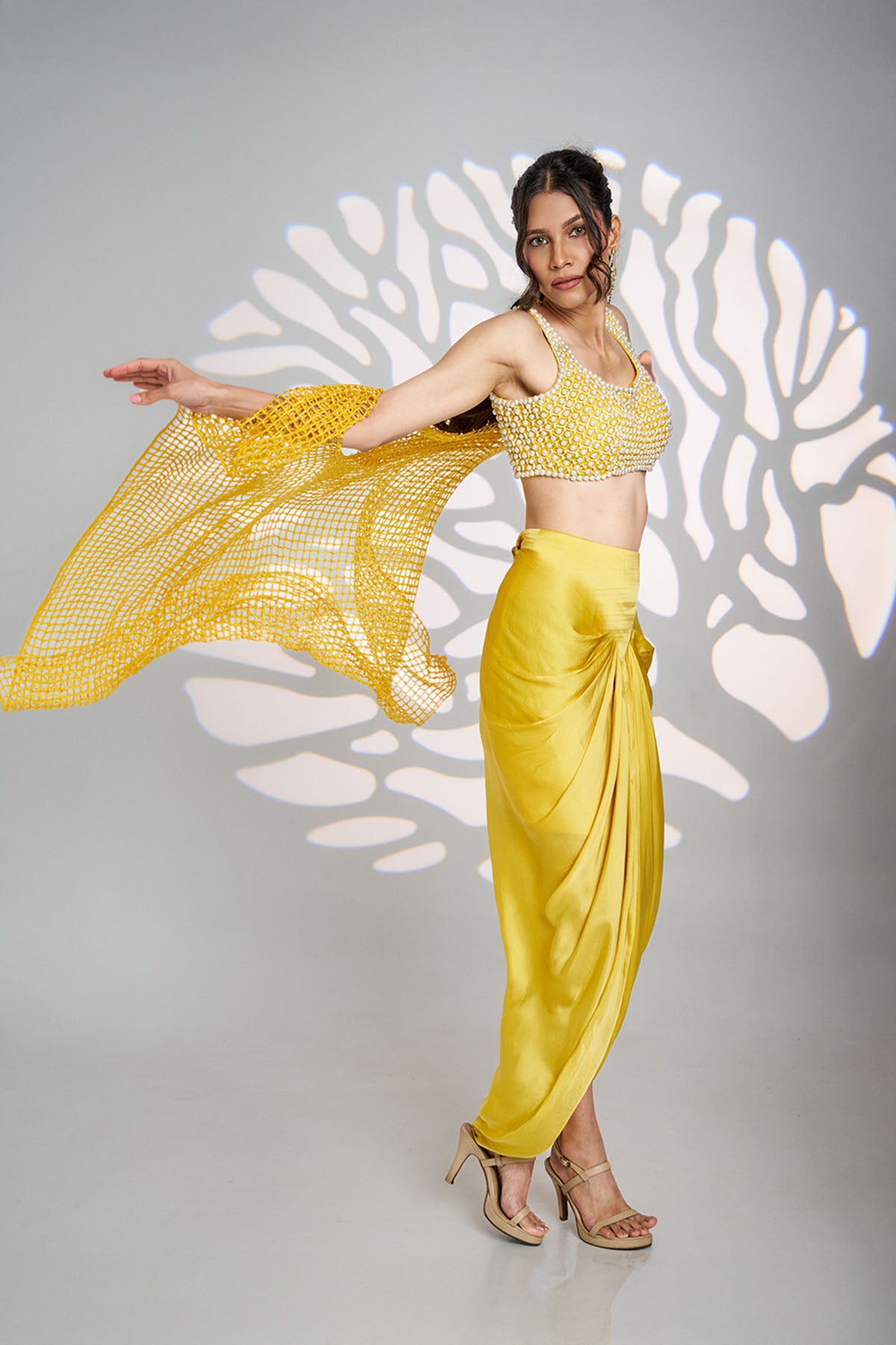 Yellow Pearl Indo-Western Set