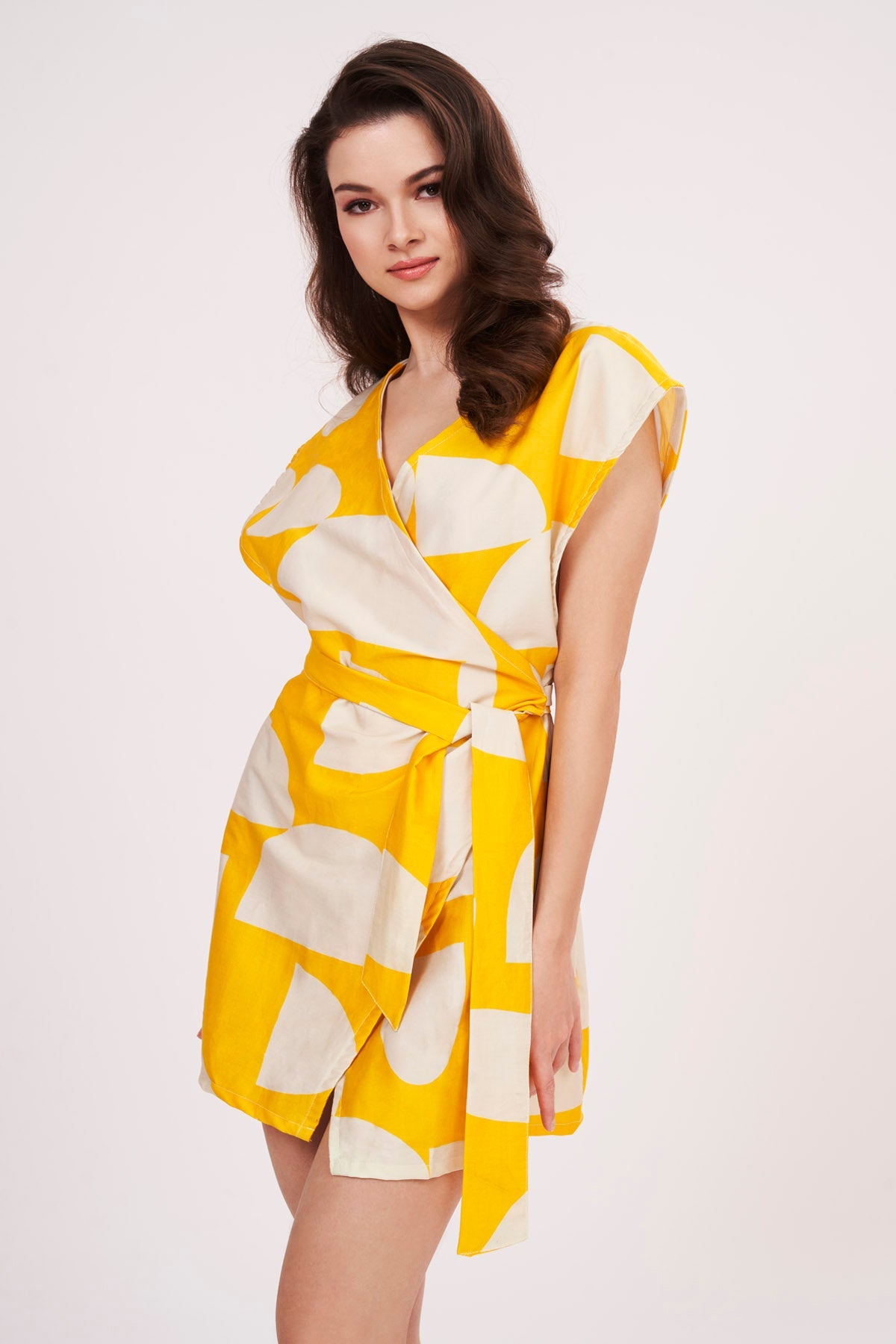 Buy Designer Yellow Playful Print Dress for Women Online
