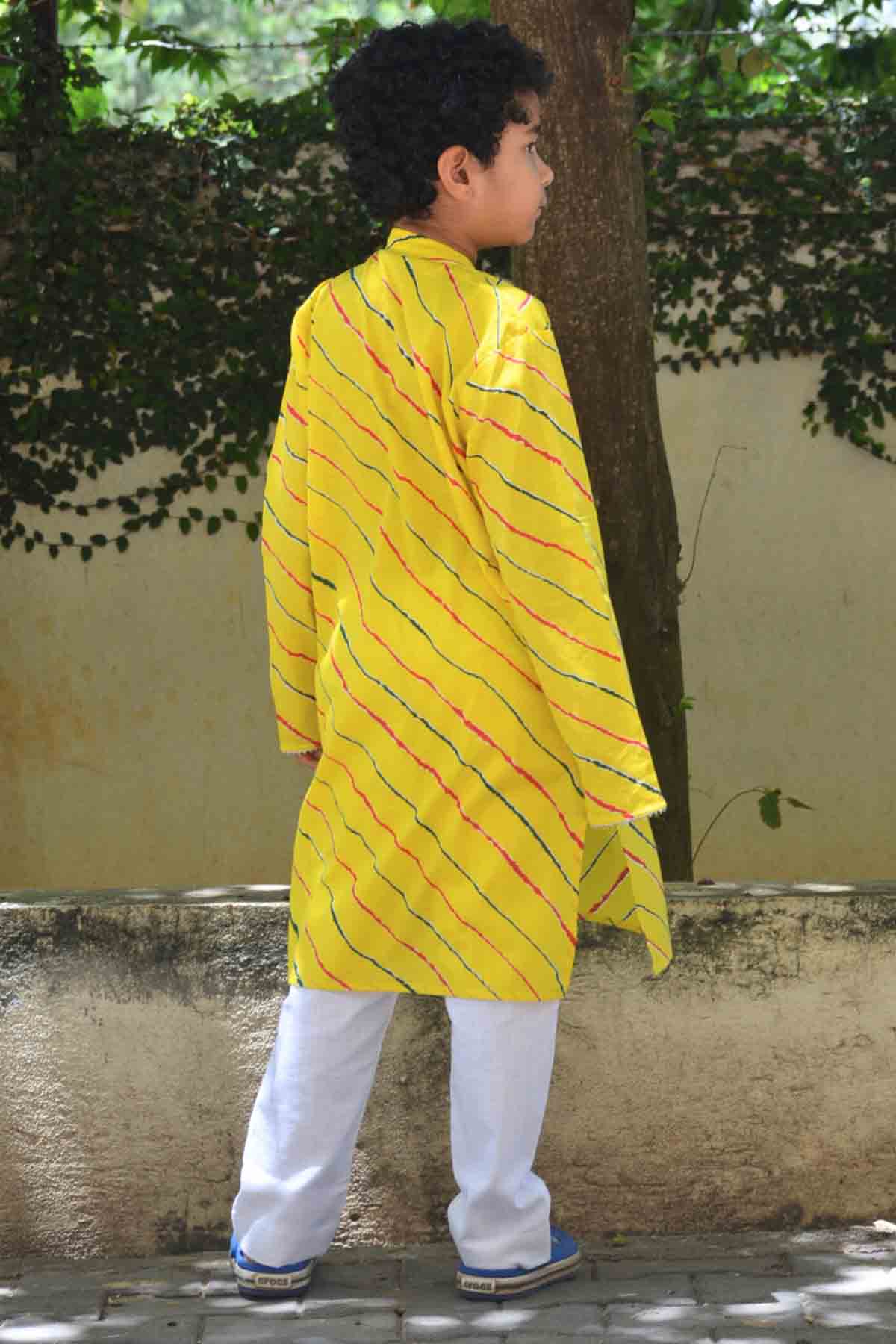 Yellow Printed Kurta & Pants