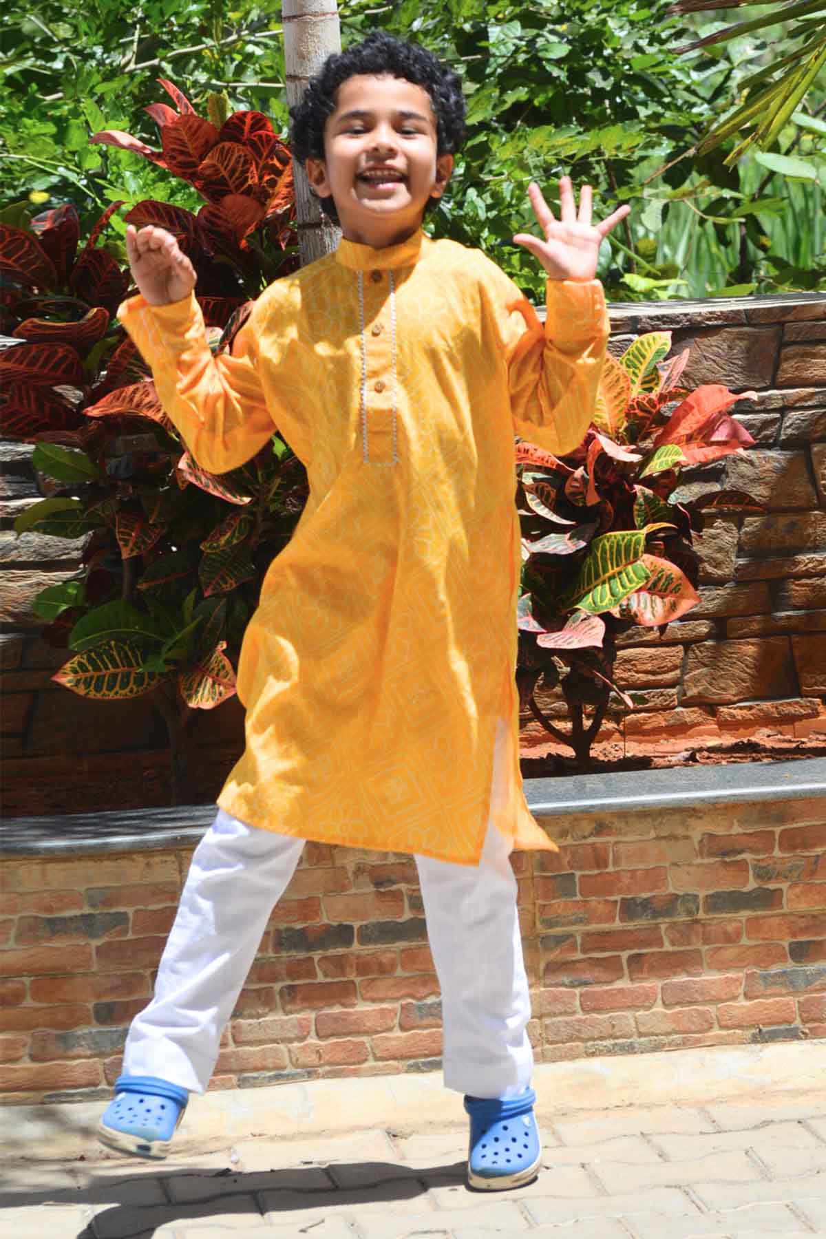 Yellow Printed Lace Kurta Set