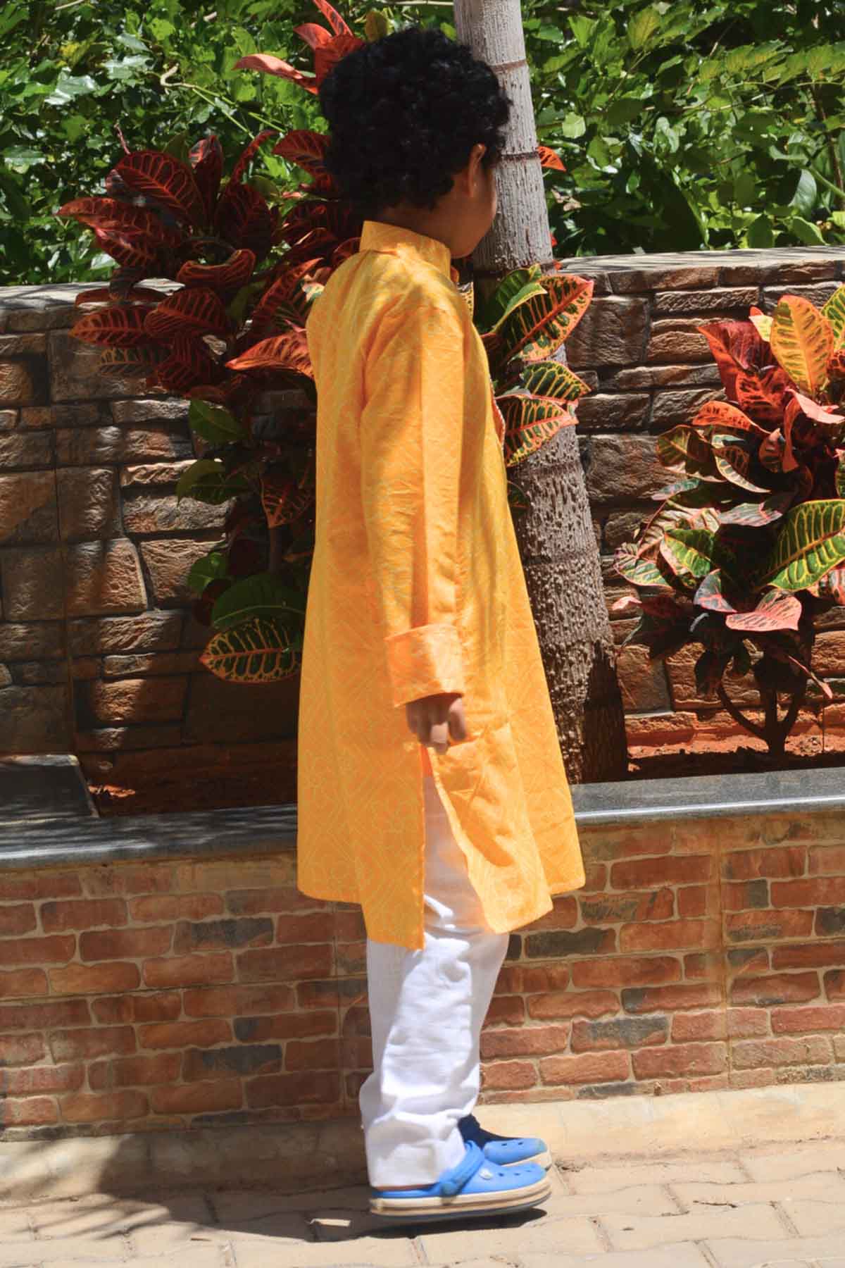 Yellow Printed Lace Kurta Set