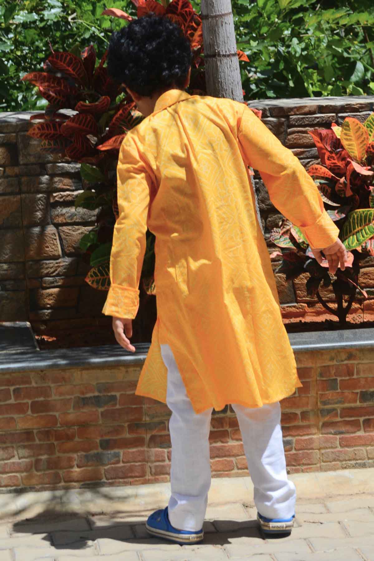 Yellow Printed Lace Kurta Set