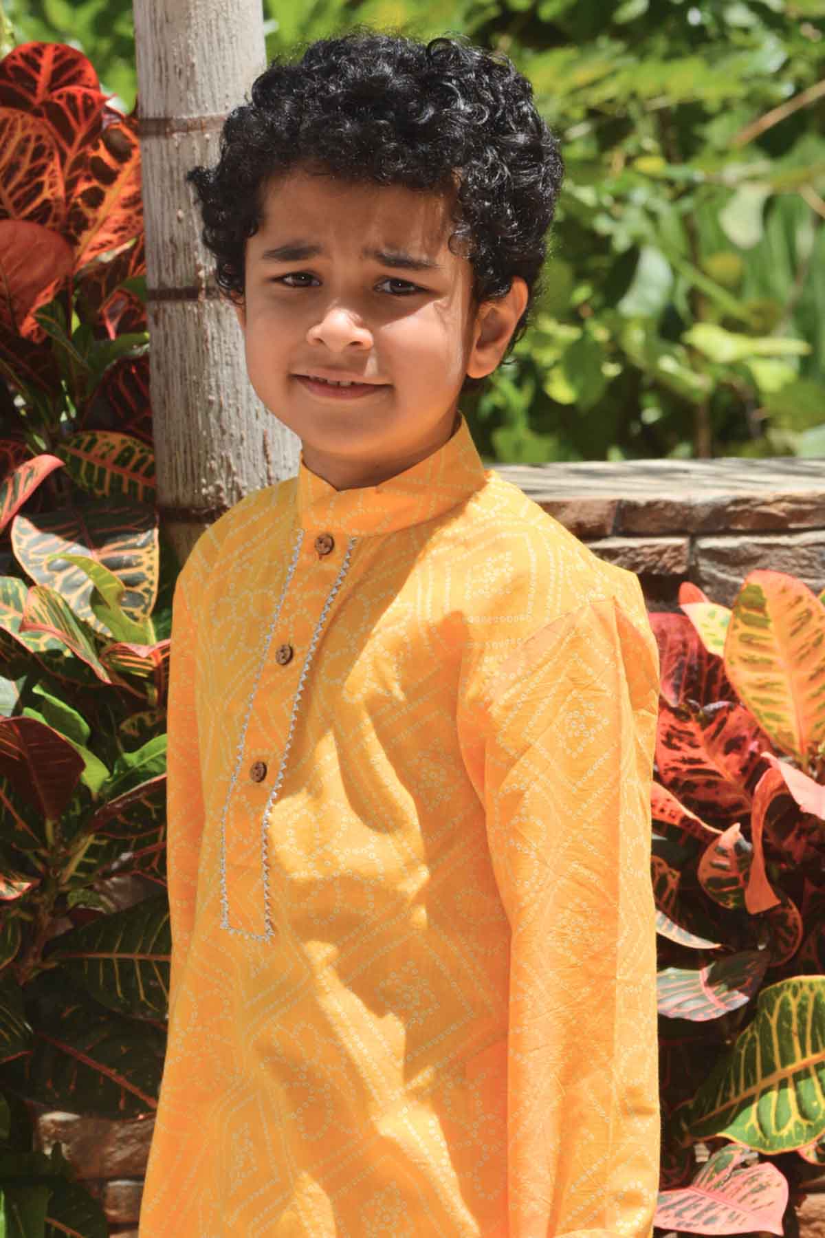 Yellow Printed Lace Kurta Set