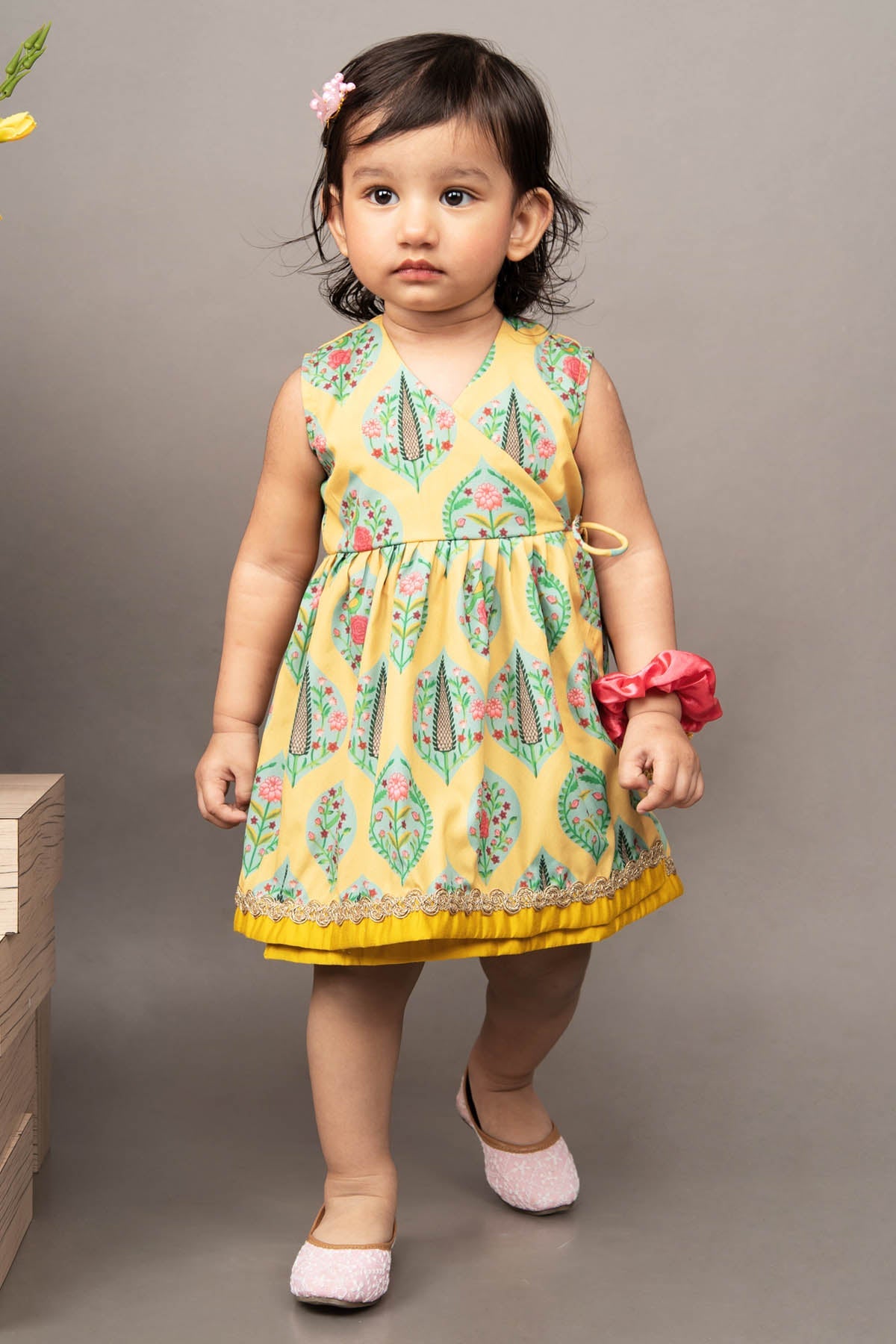 Little Brats Sunshine Soiree: Mustard Yellow Dress kidswear at scrollnshops