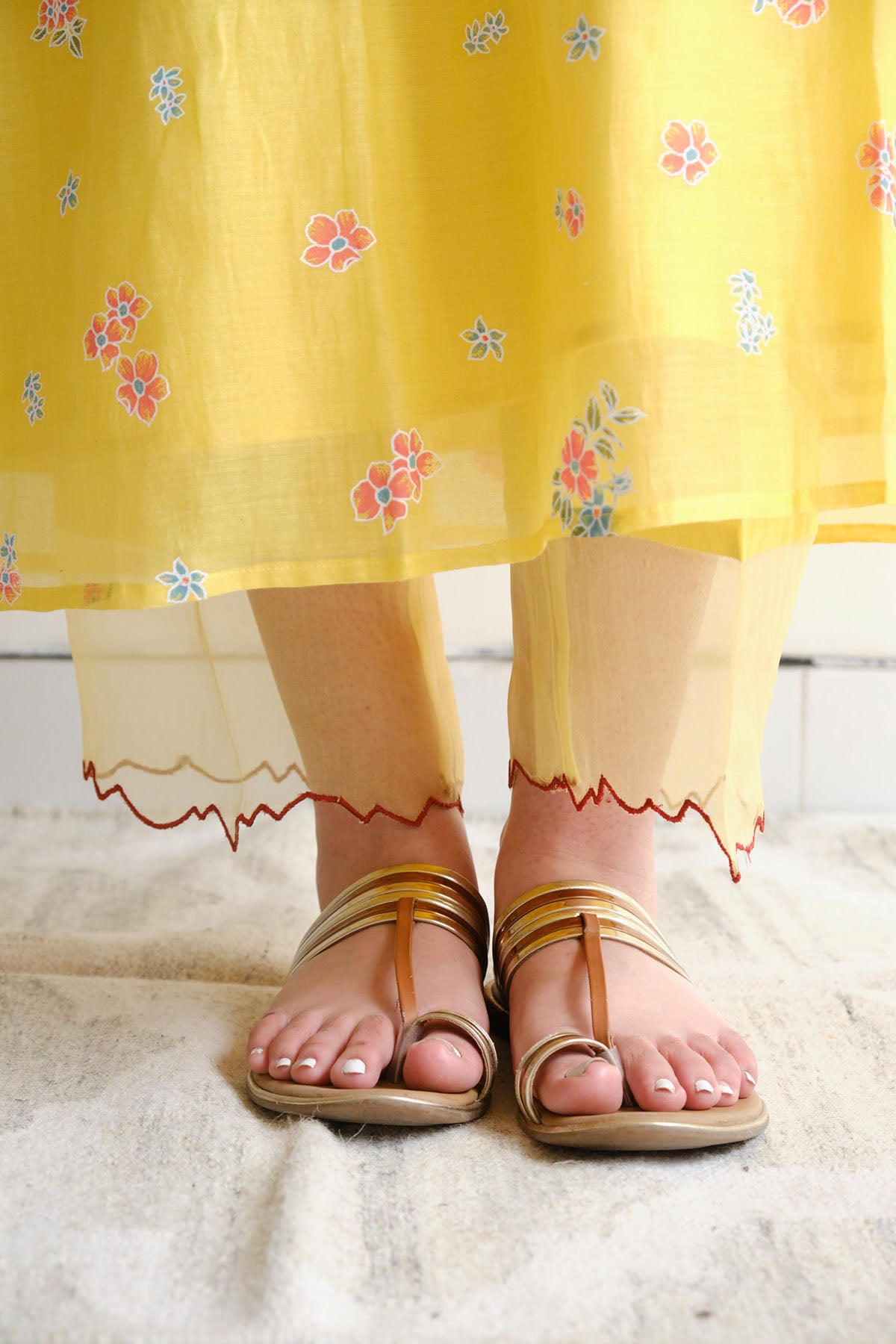 Yellow Resham Work Co-ord Set