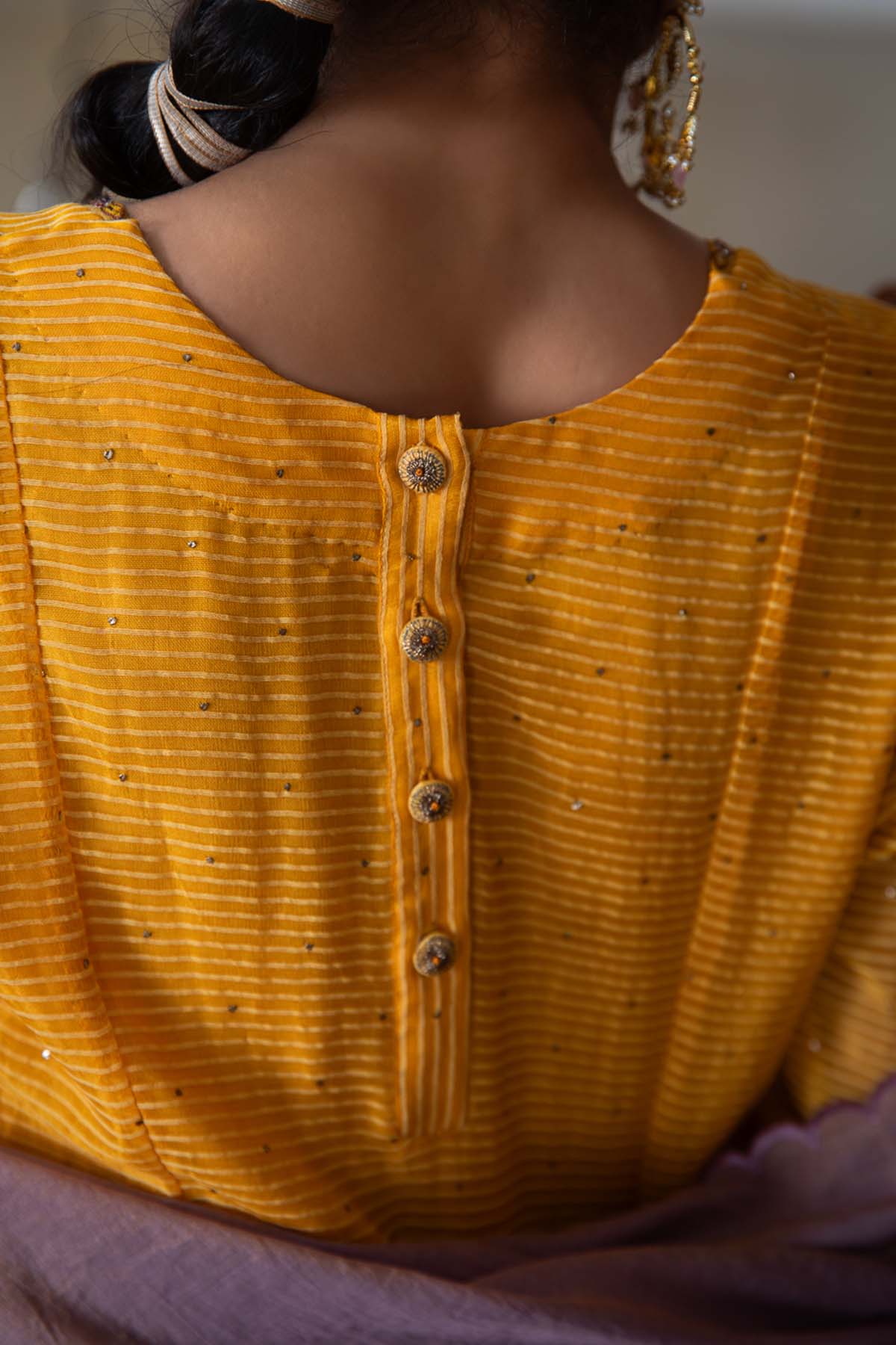 Yellow Resham Work Kurta Set