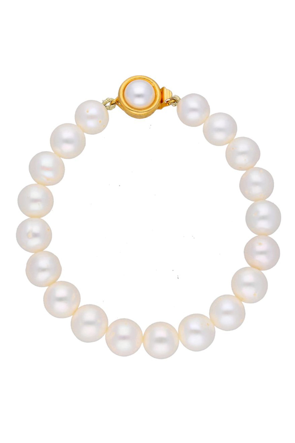 Yellow Round Pearls Bracelet