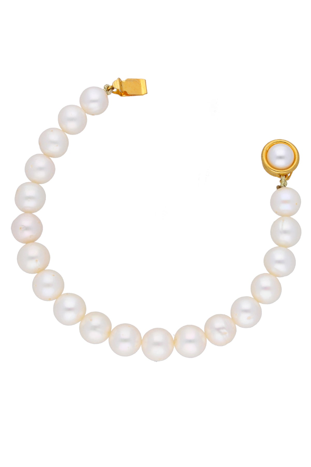 Yellow Round Pearls Bracelet