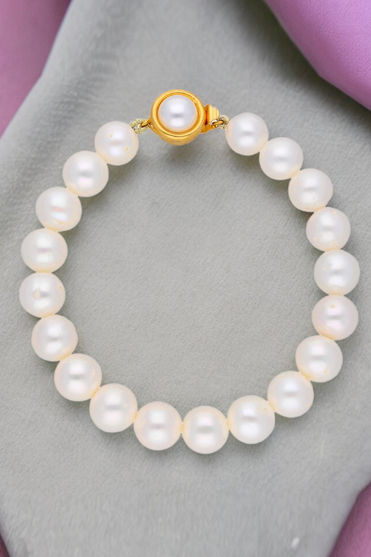 Buy Yellow Round Pearls Bracelet for women by J Pearls online available at scrollnshops