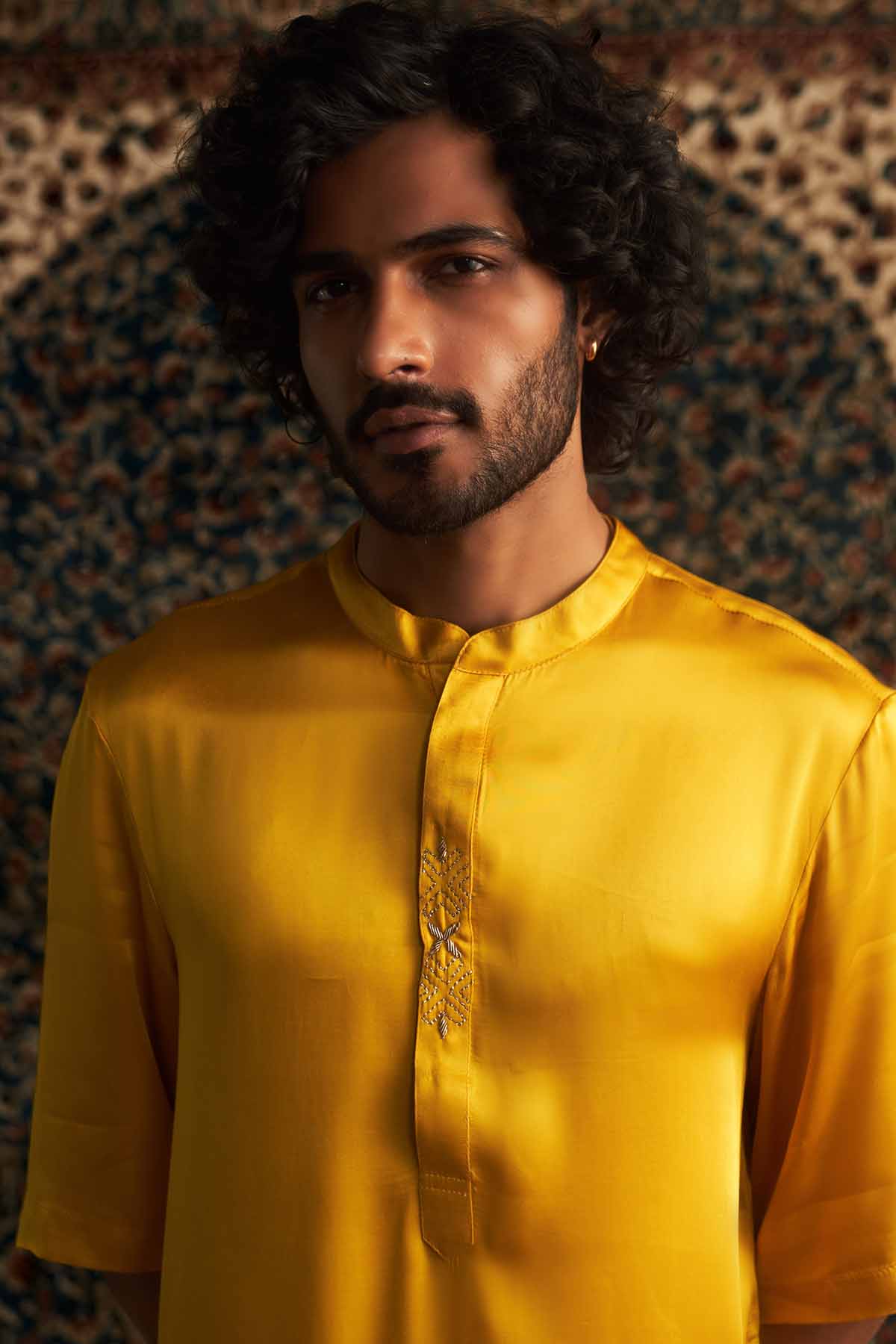 Yellow Short Sleeves Kurta Set