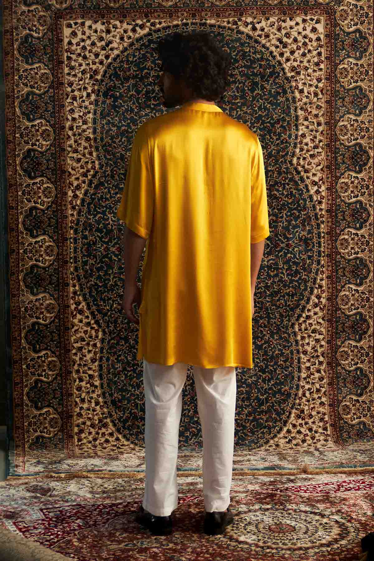 Yellow Short Sleeves Kurta Set