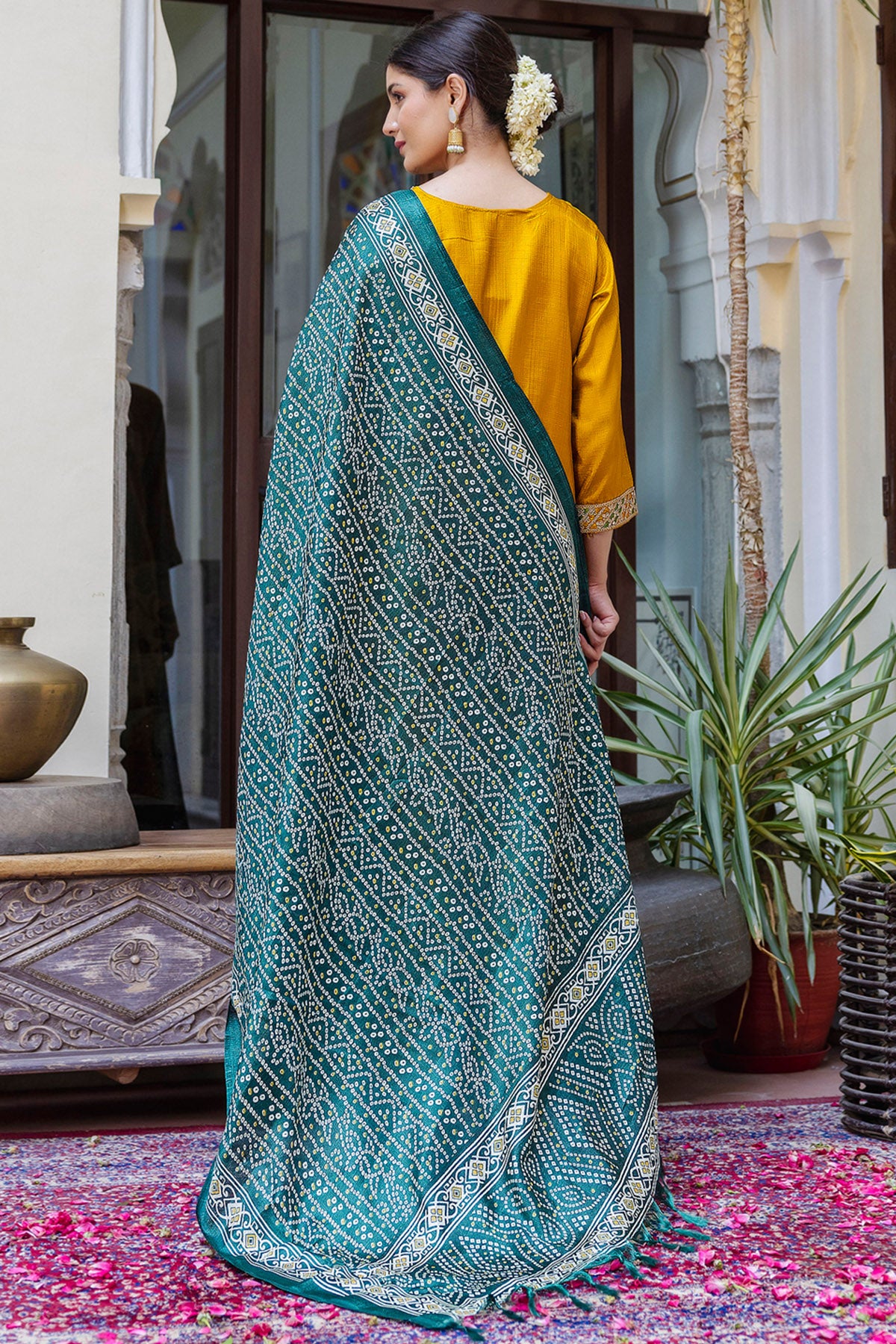 Yellow Silk Blended Kurta Set