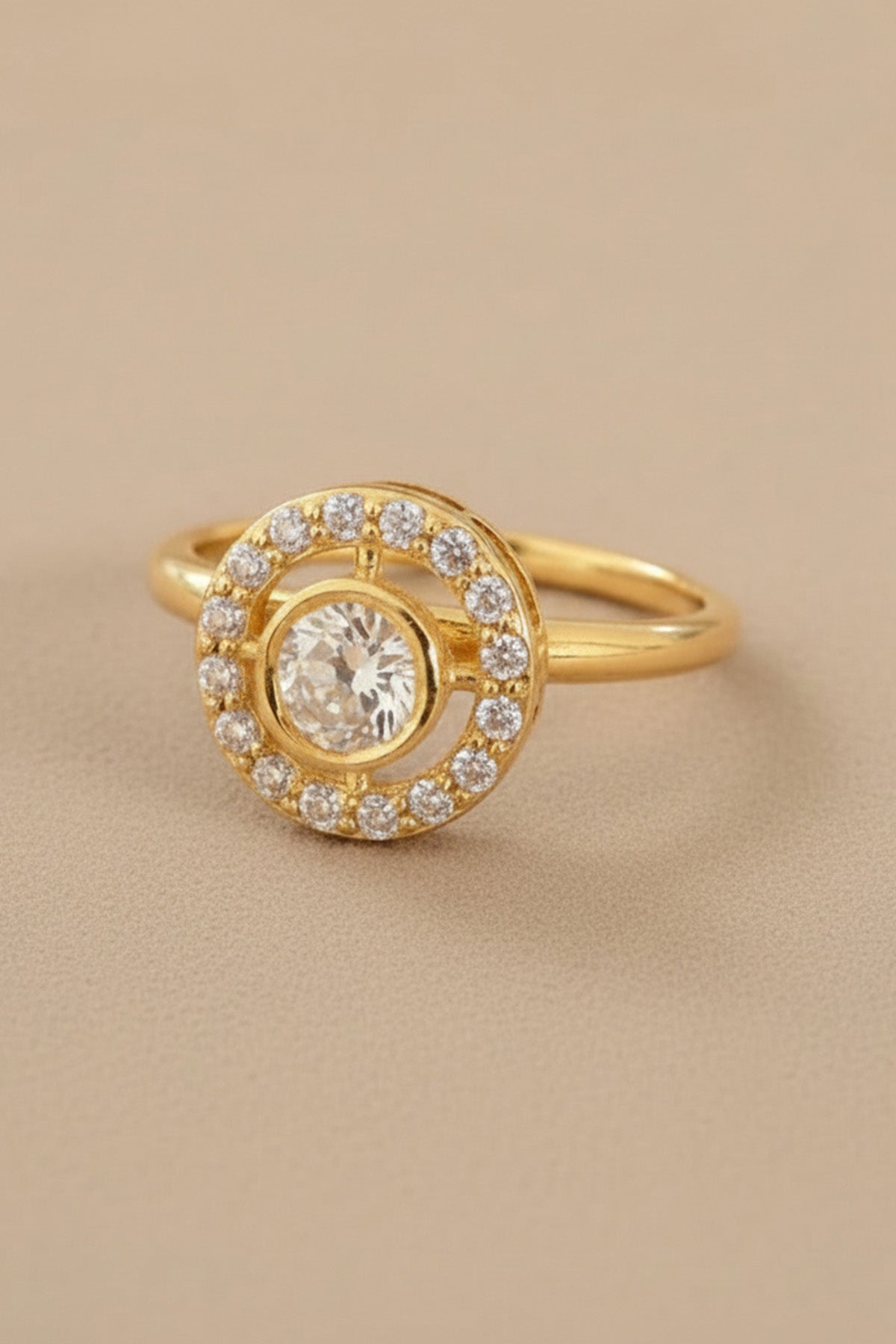 Yellow Silver Moissanite Ring